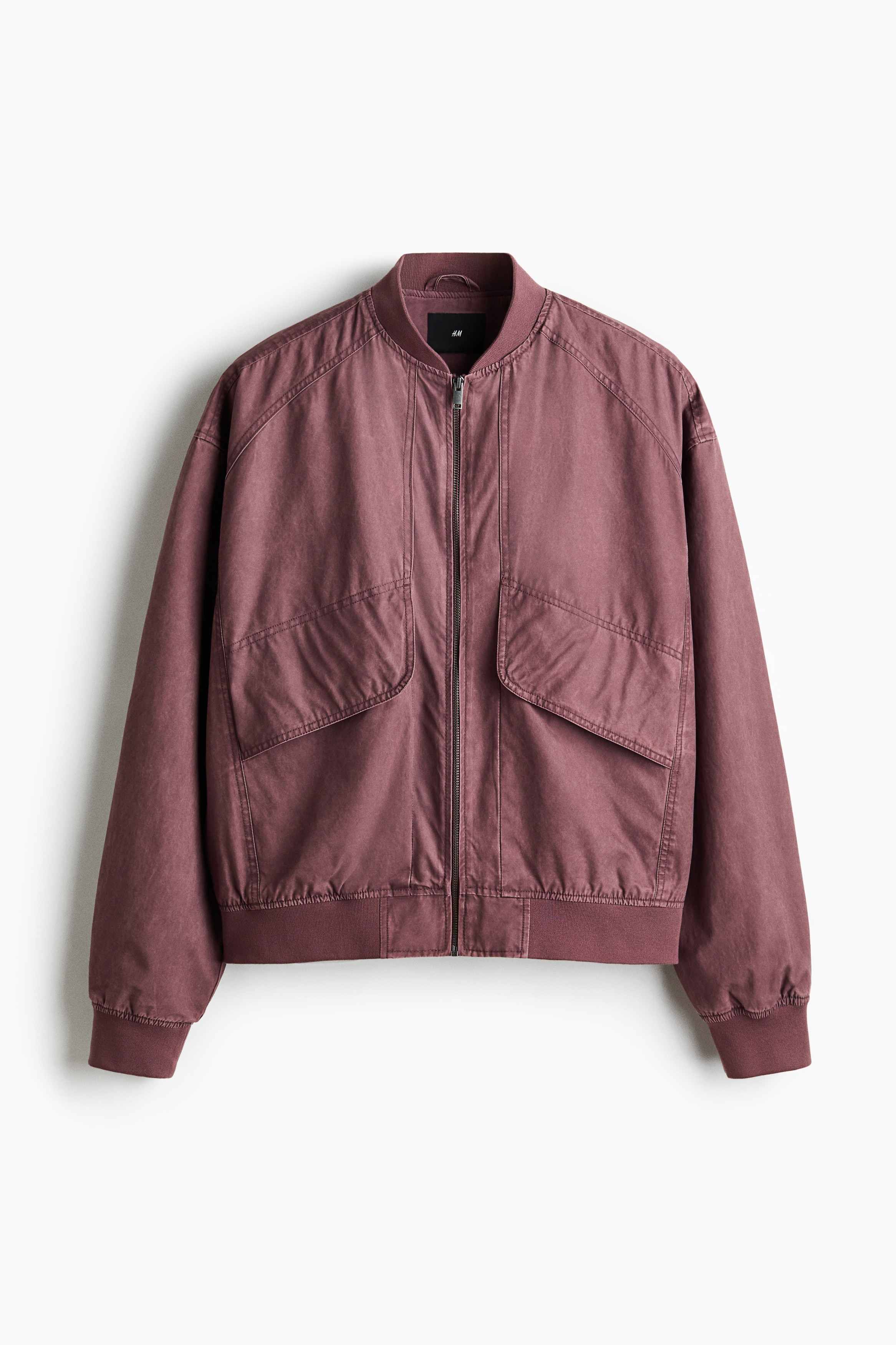 ウォッシュドルックフライトジャケット - ダスティパープル - Men | H&M JP