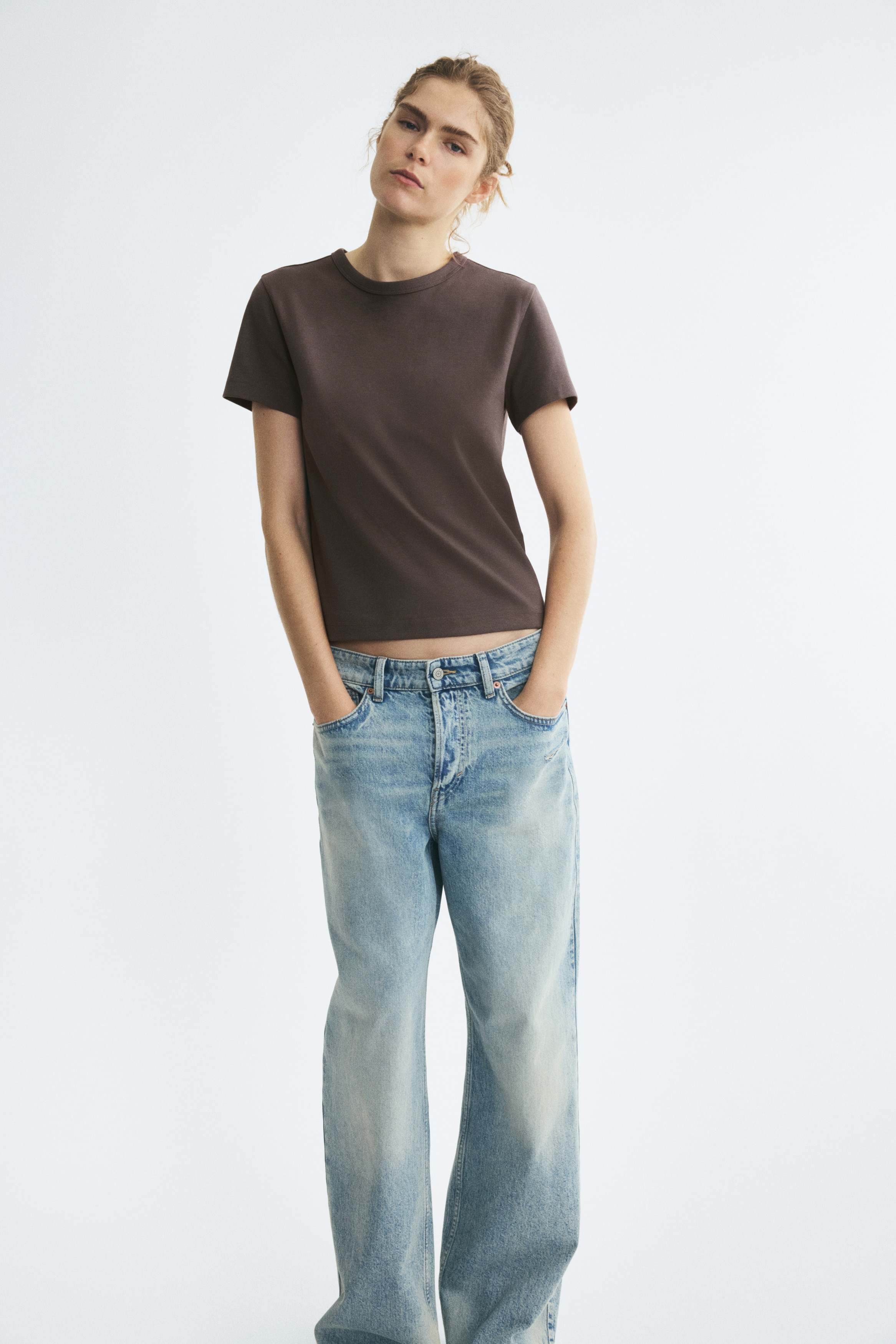 T-shirt από interlock βαμβακερό ζέρσεϊ