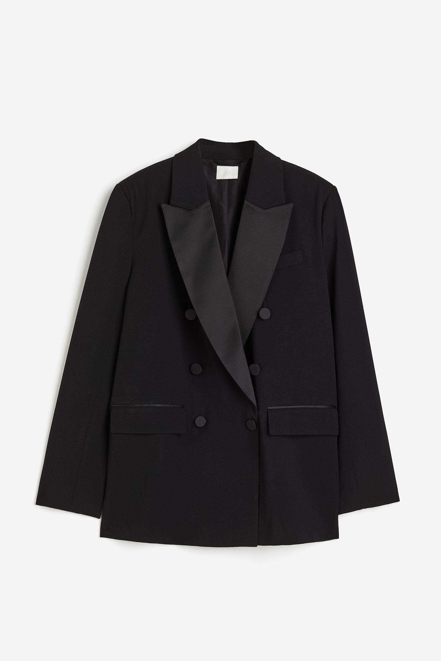 Oversized tuxedo blazer - Black - 1