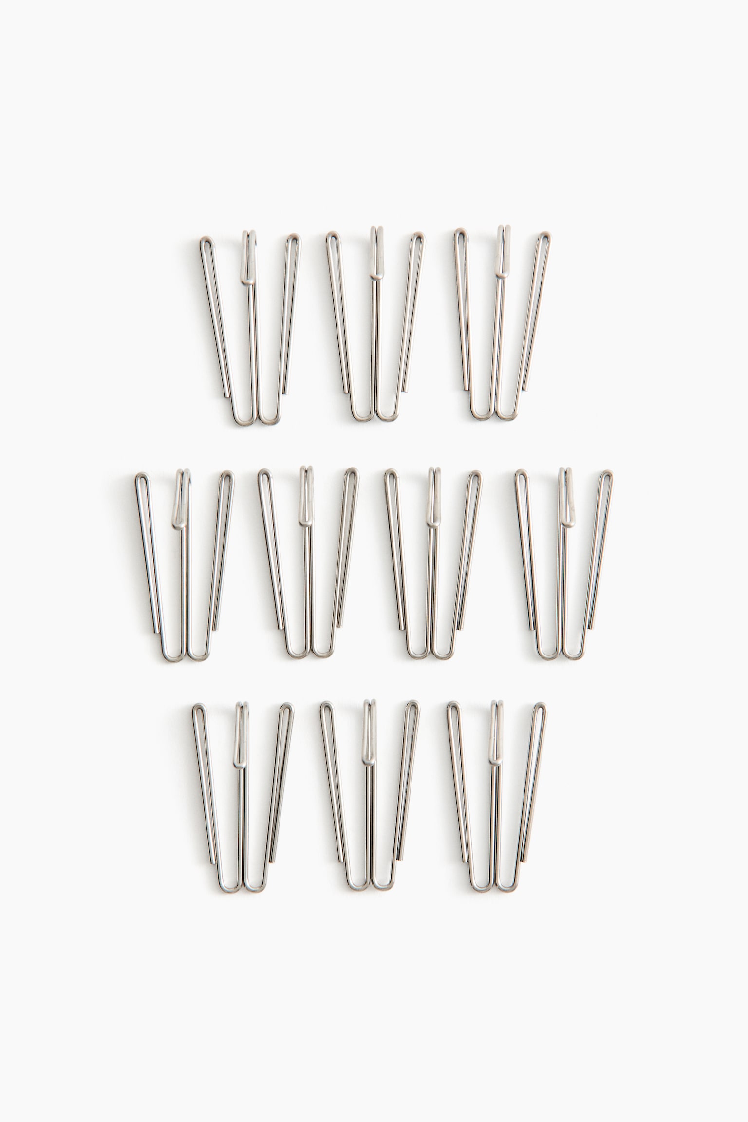 10-pack curtain hooks - Silver-coloured