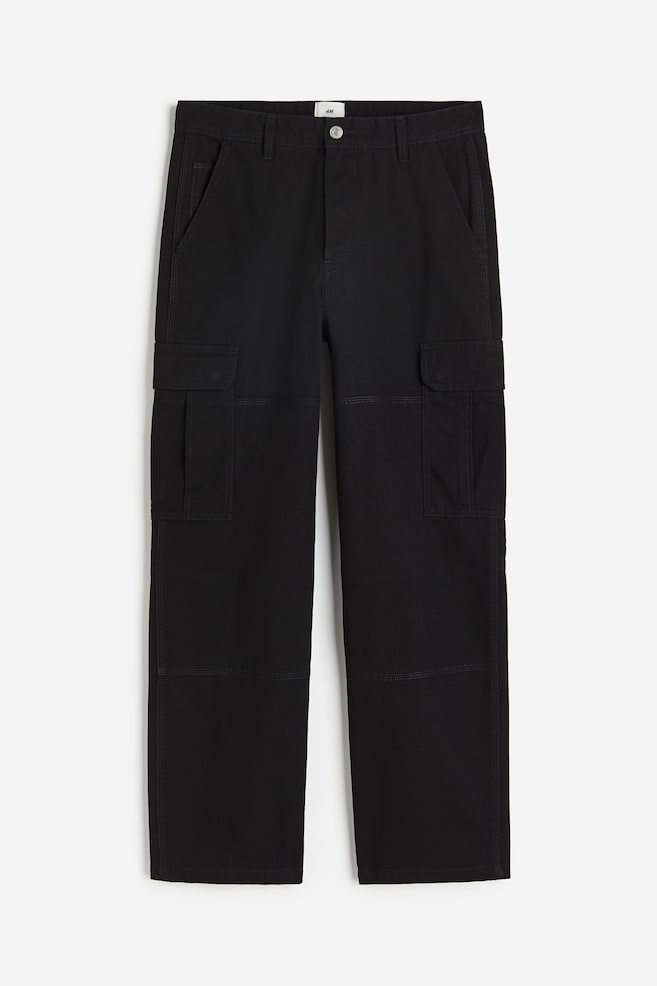 Pantalon cargo Relaxed Fit - Noir/Crème - 2