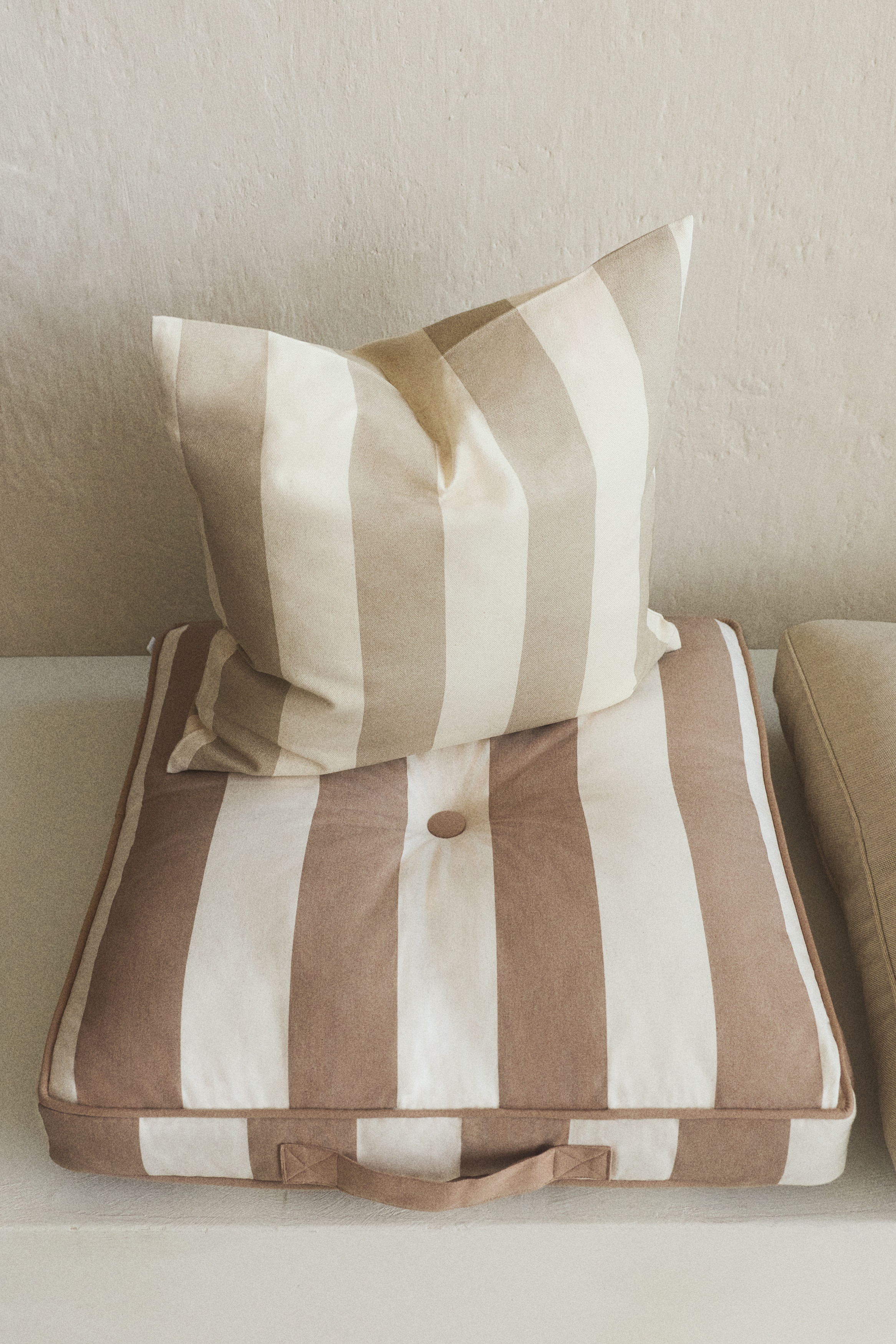 Baštenski podni jastuk - Bež/pruge/Tamnosiva/pruge/Plava/pruge