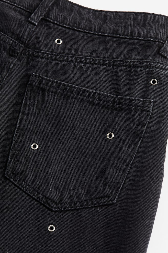 Lige jeans med ringhuller - Sort/Washed out - 3