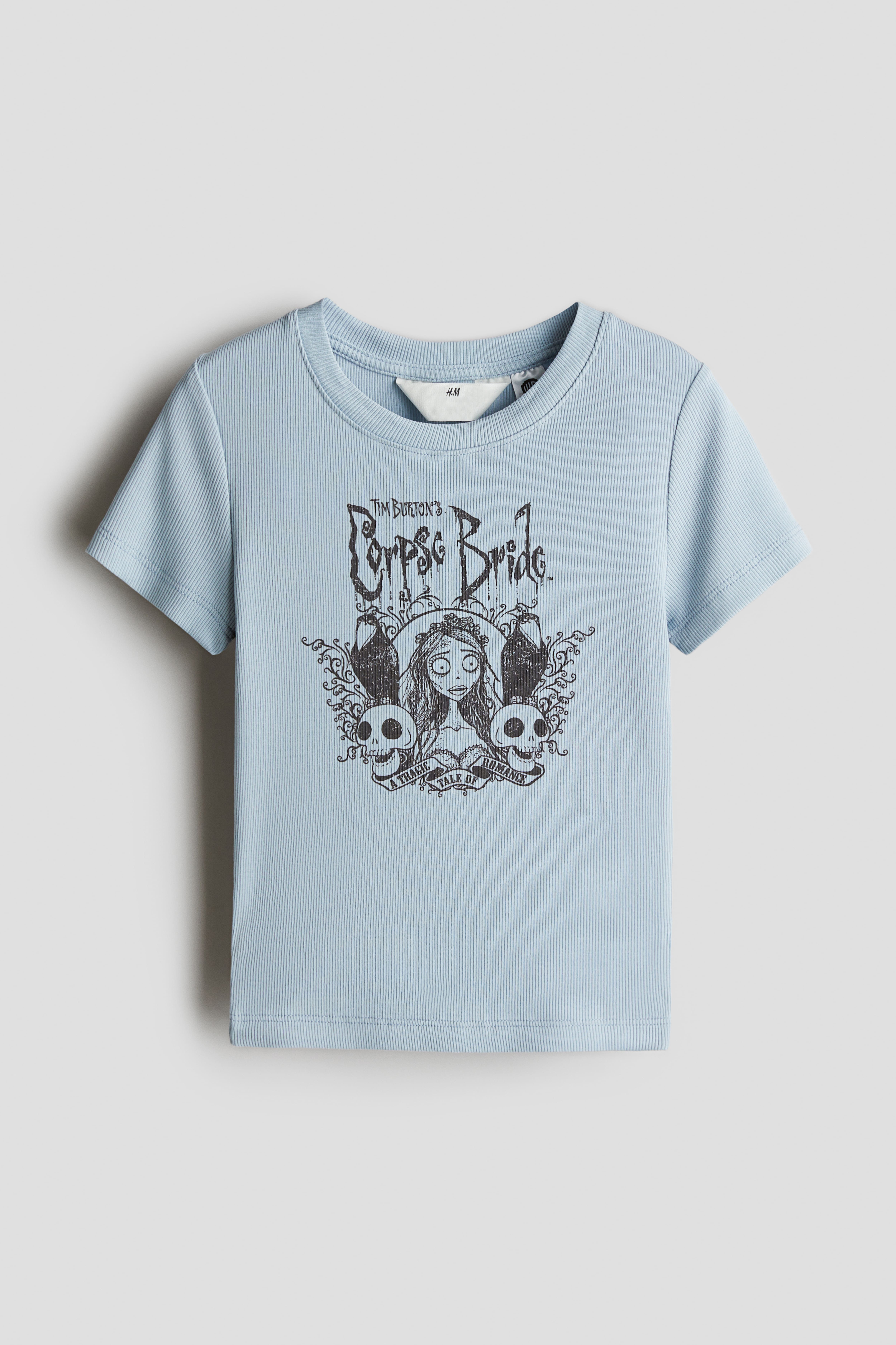 Printed Jersey Top - Light blue/Corpse Bride - Kids | H&M CA