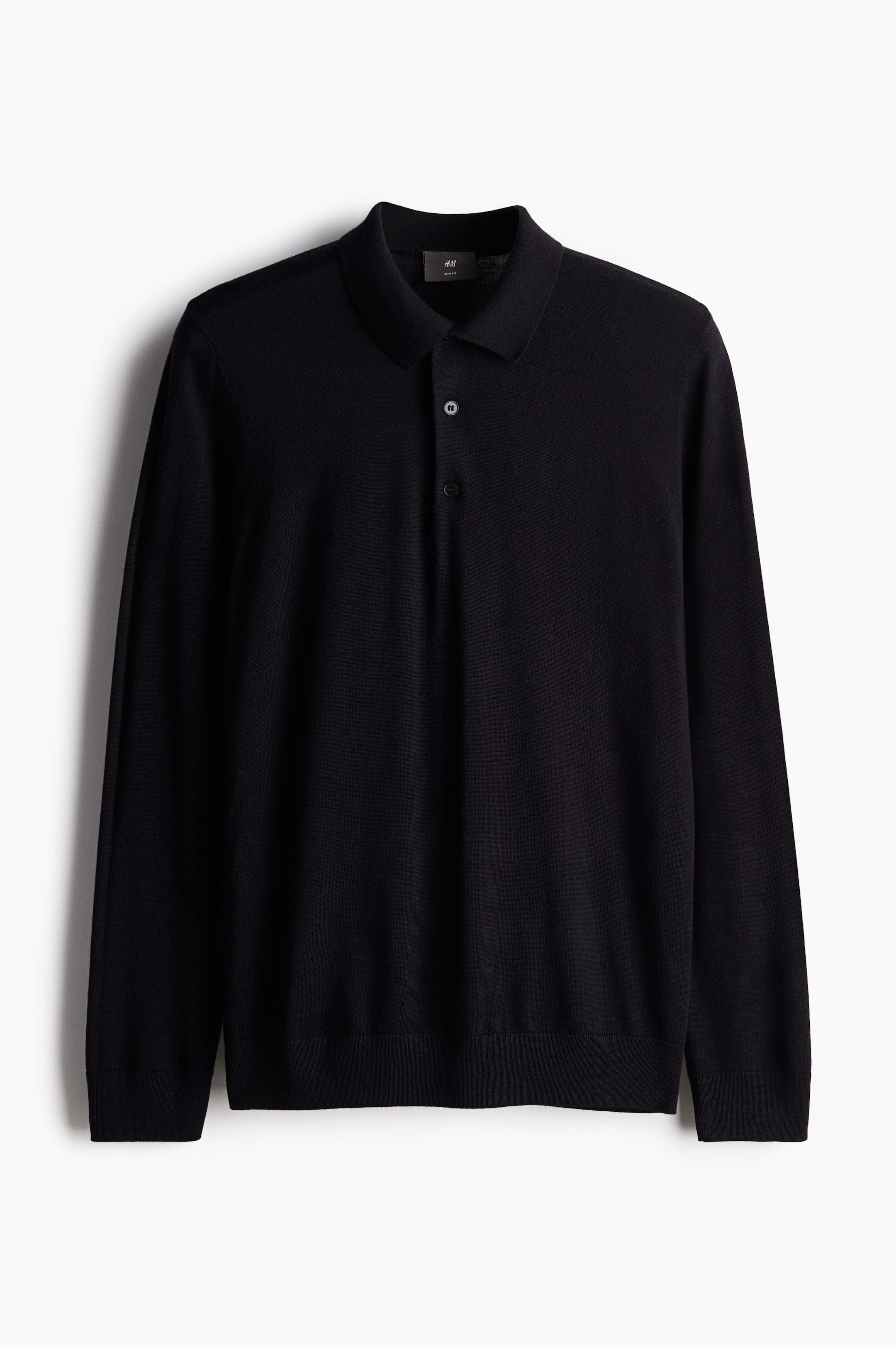 Slim Fit Wool polo shirt - Dark blue - Men | H&M GB 5