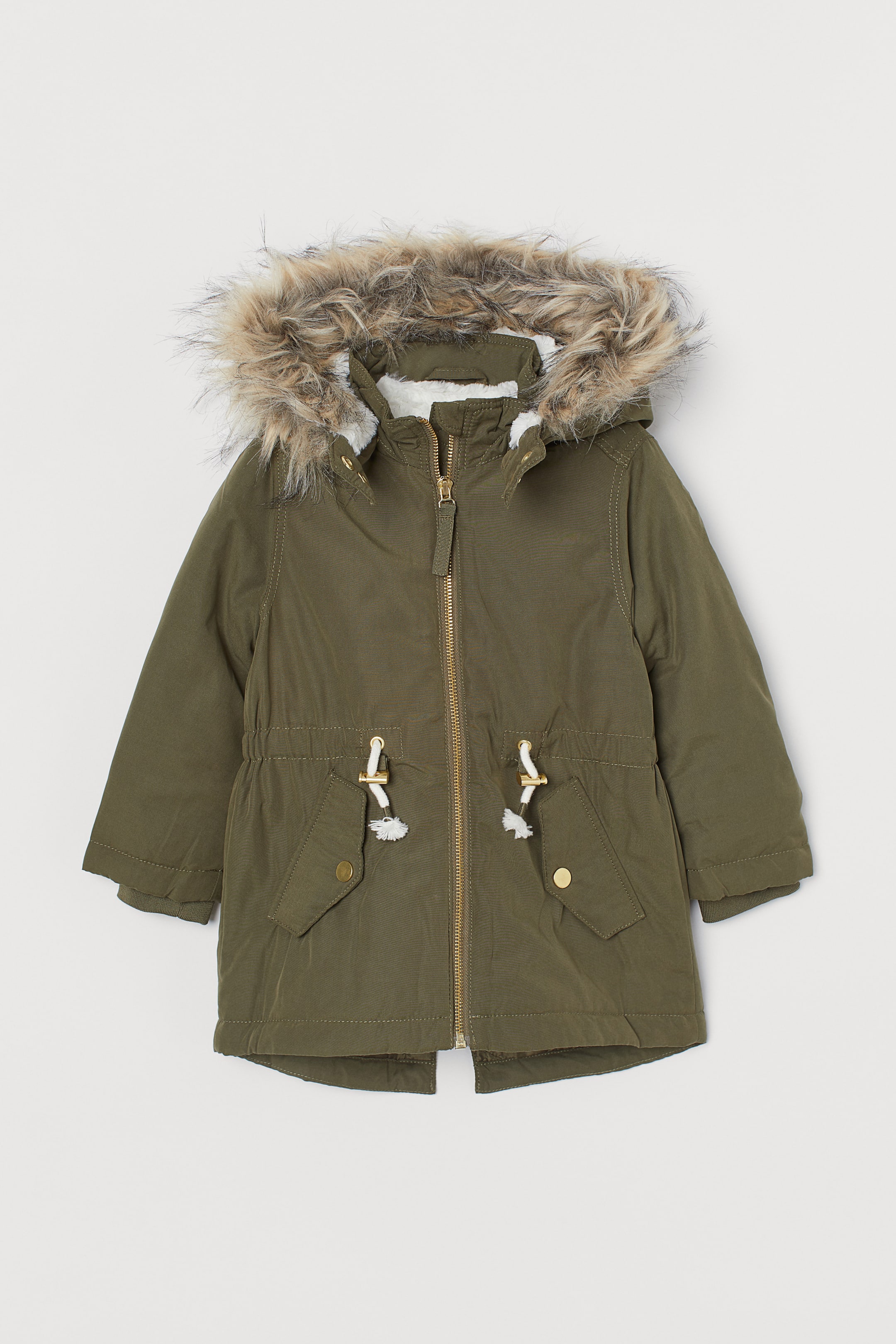 Padded parka - Long sleeve - Khaki green - Kids | H&M GB