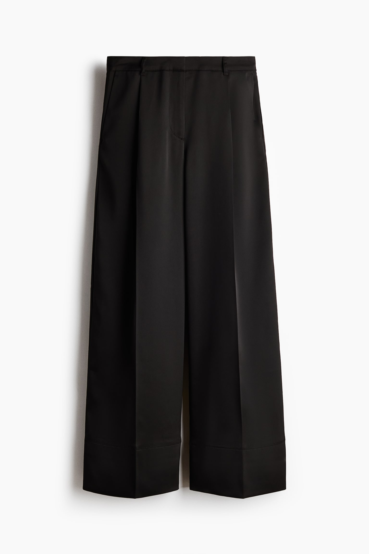 Женские брюки H&M Satin Dress Pants, цвет: Чёрный — фото 1