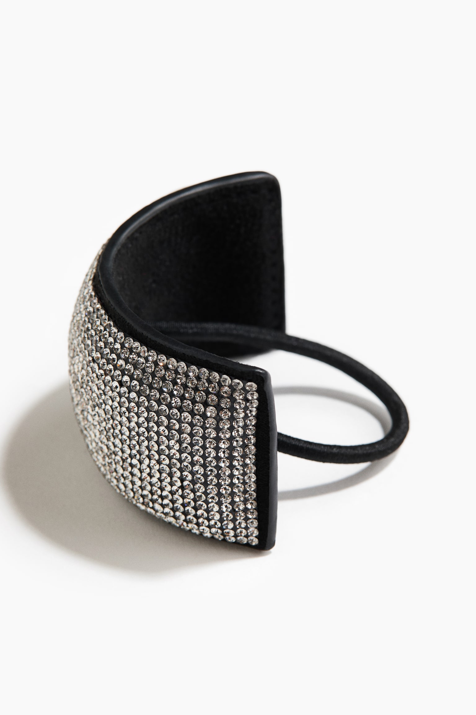 Appliquéd hair elastic - Negro/Plateado - 2