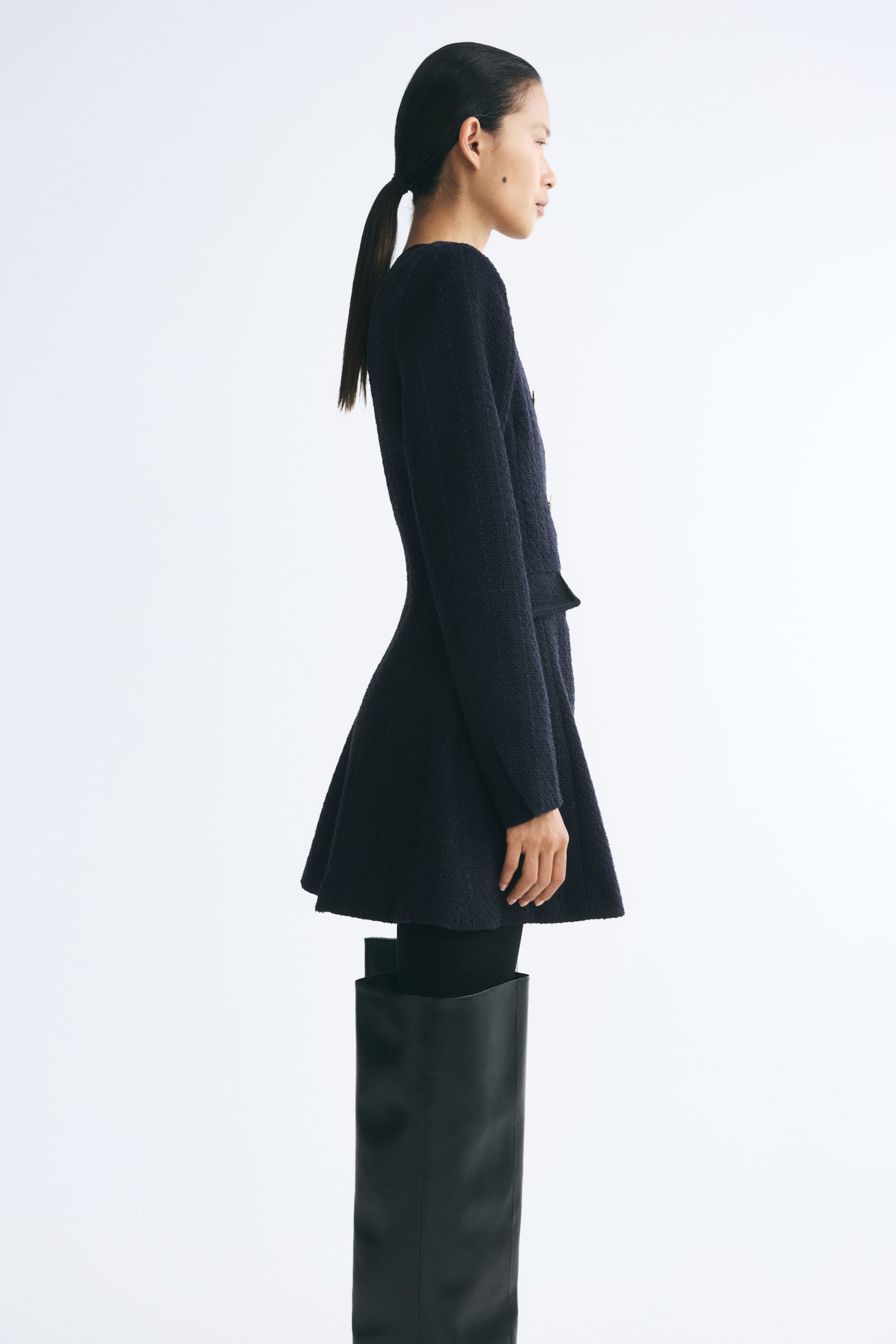 Женское платье H&M Bouclé-Weave Jacket, цвет: Тёмно-синий — фото 4