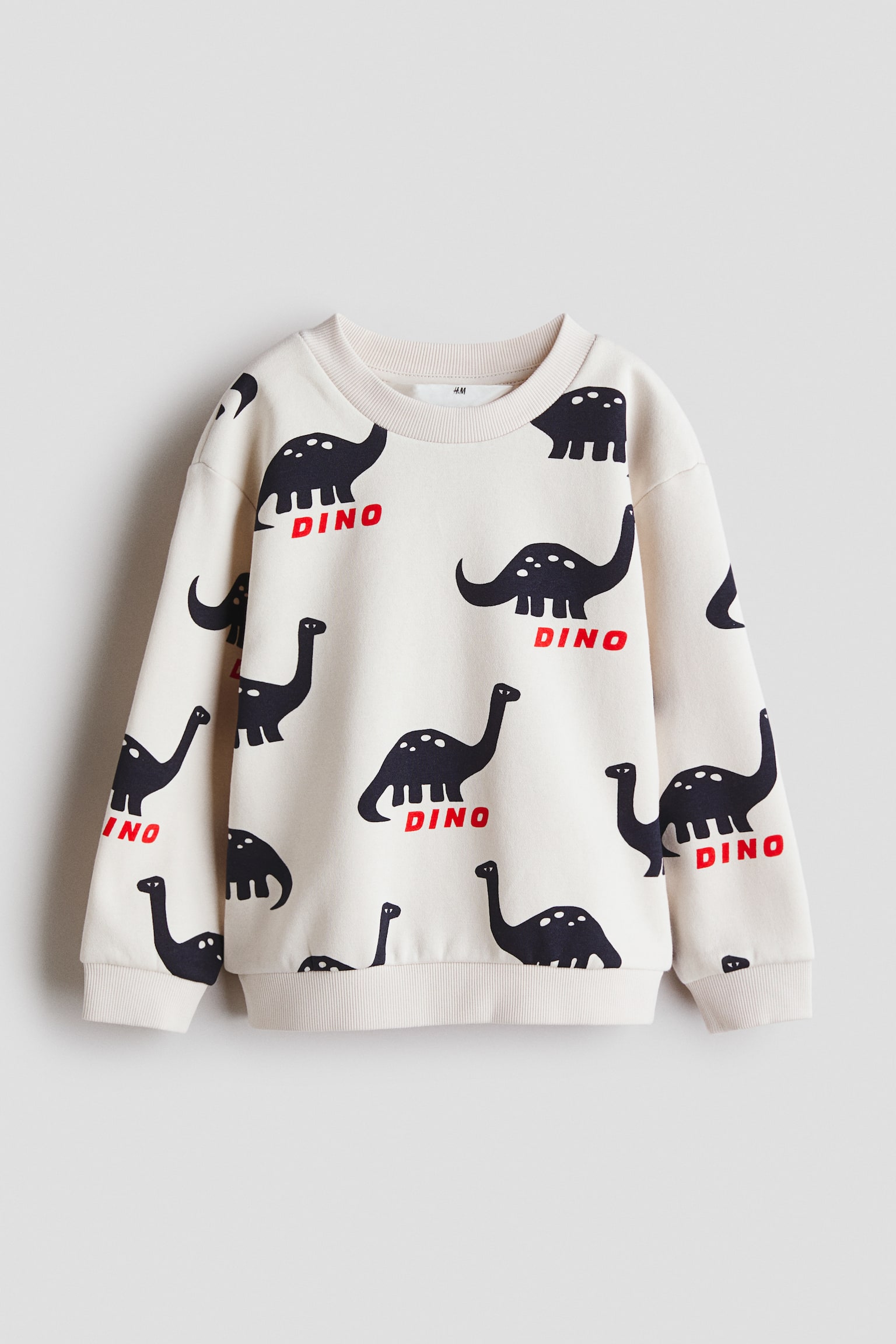 Printed Sweatshirt - Light beige/dinosaurs/Green/Miami