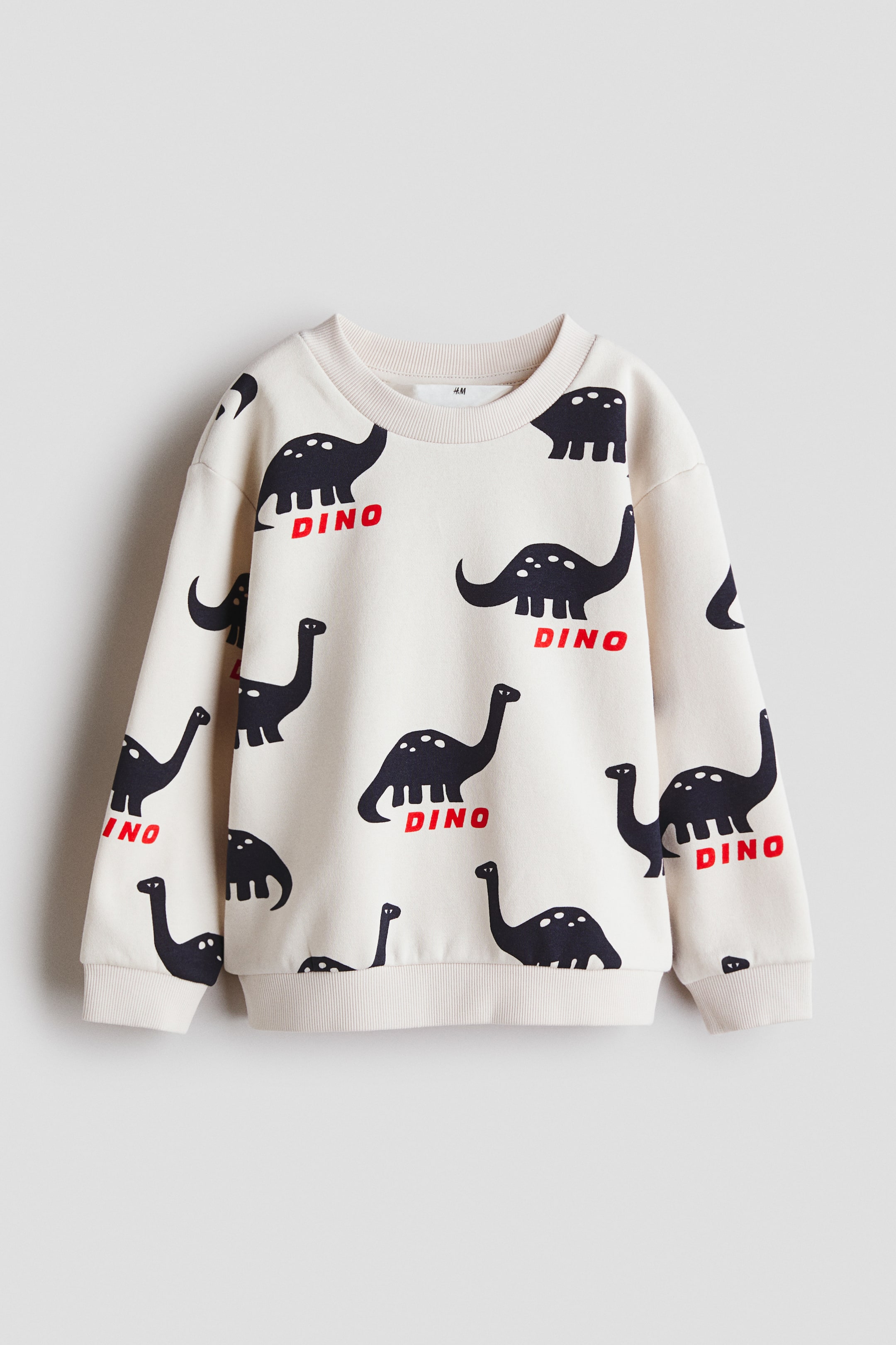 View larger image: Printed Sweatshirt - Light beige/dinosaurs - Kids | H&M US 1