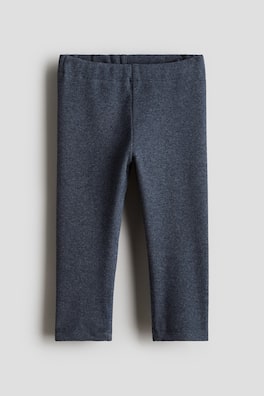Ribbade leggings i bomull
