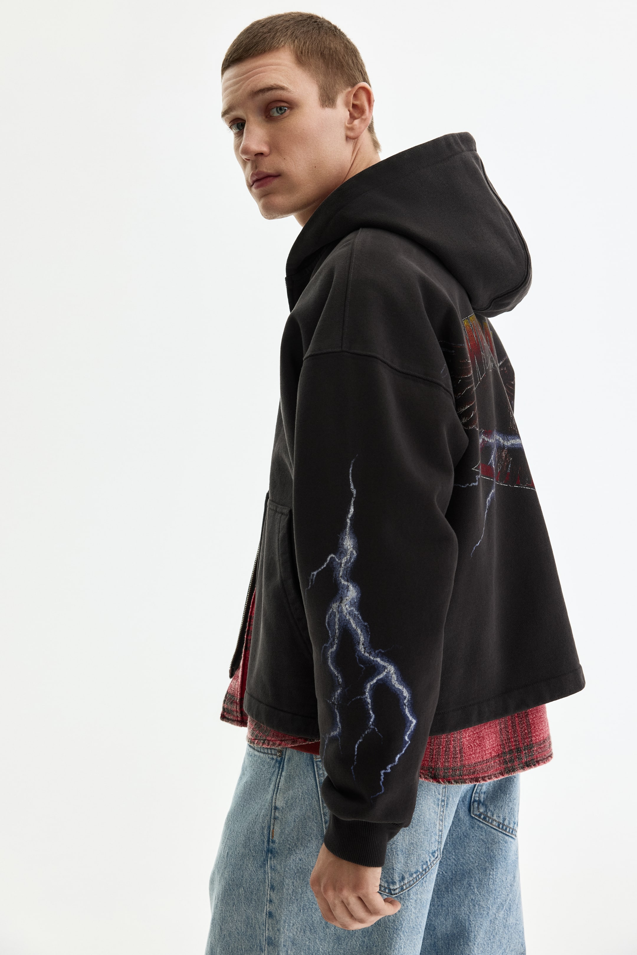 Мужские куртки H&M Oversized Boxy Hooded Jacket — фото 5