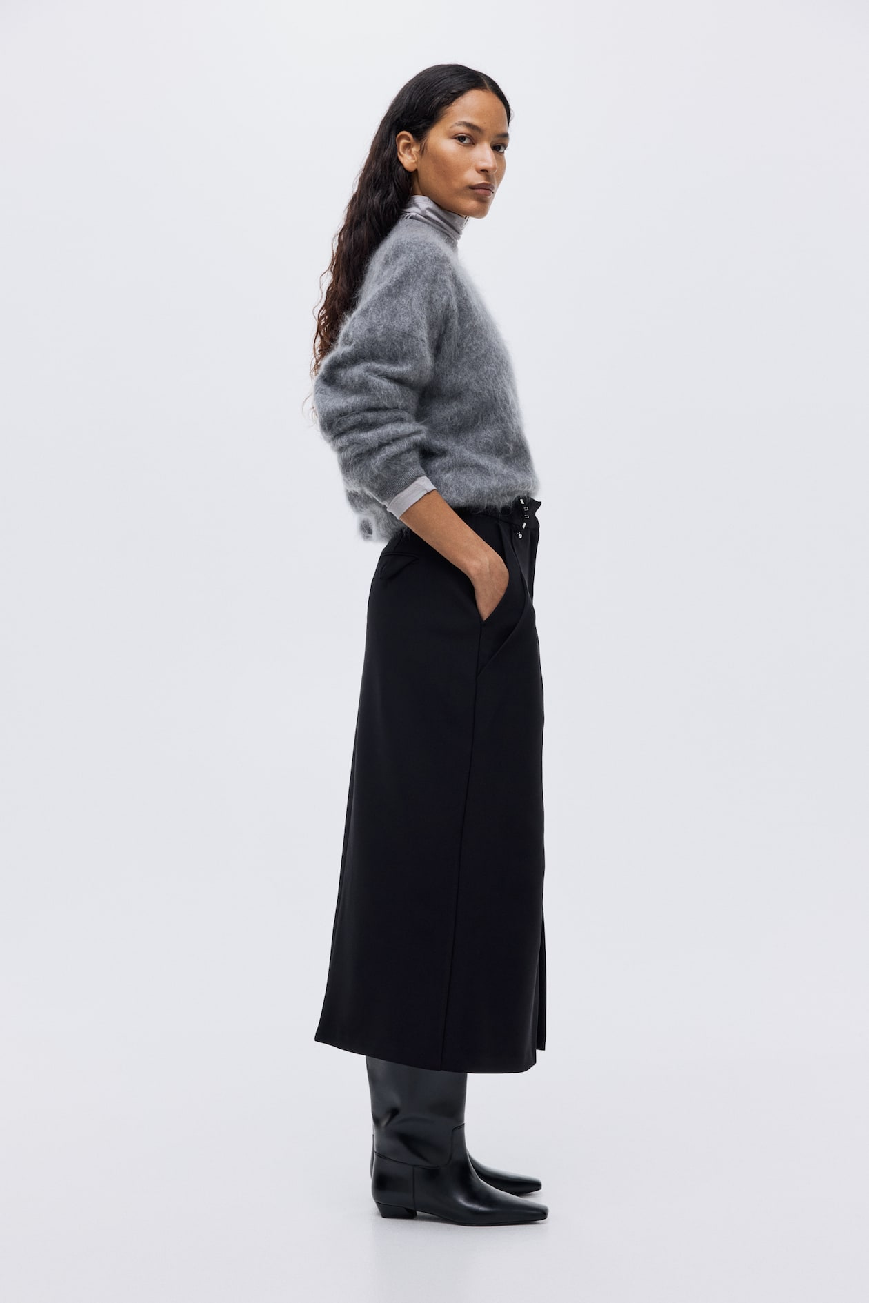 Rivet-Detail Pencil Skirt - image 2