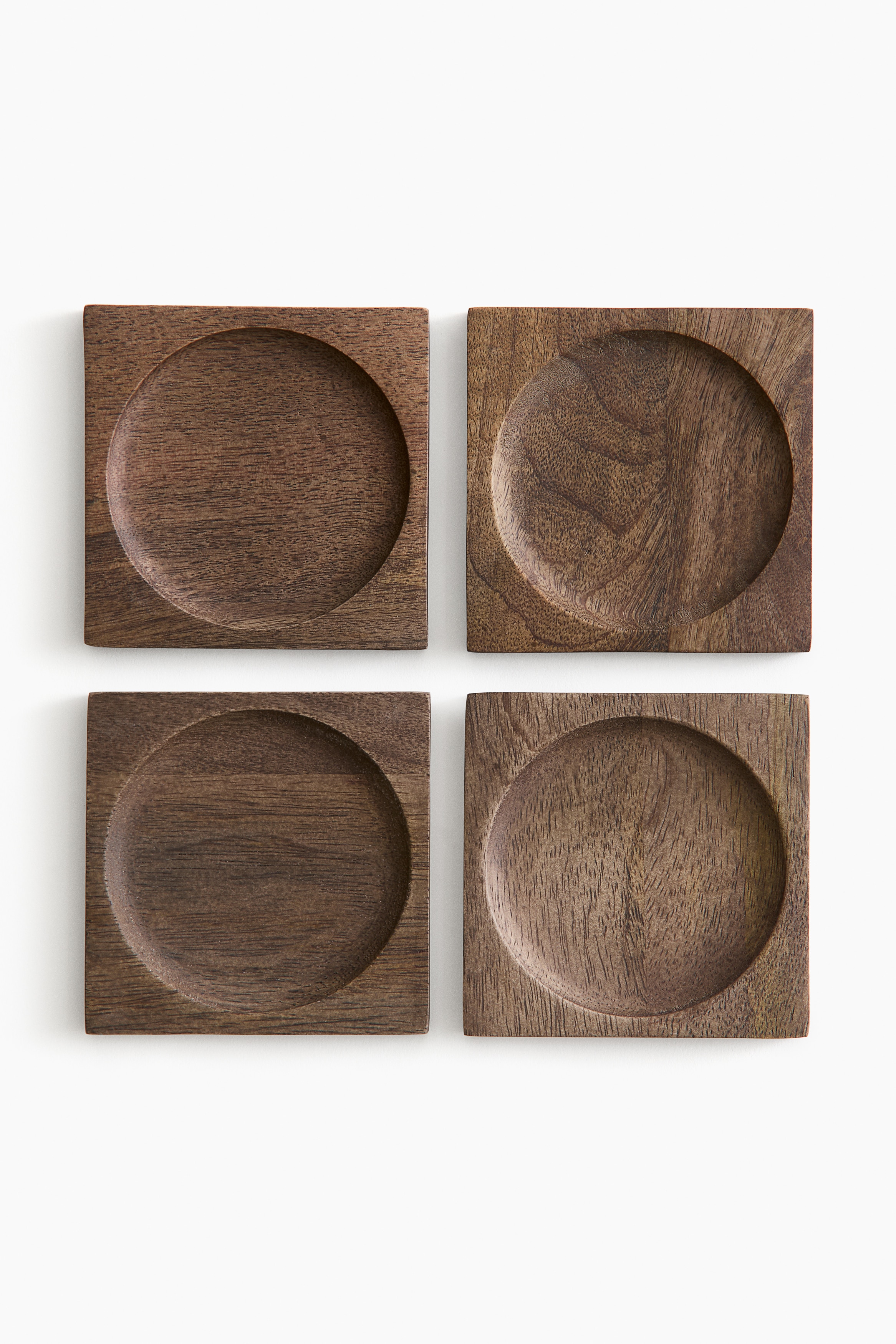 4-pack wooden coasters - Dark brown