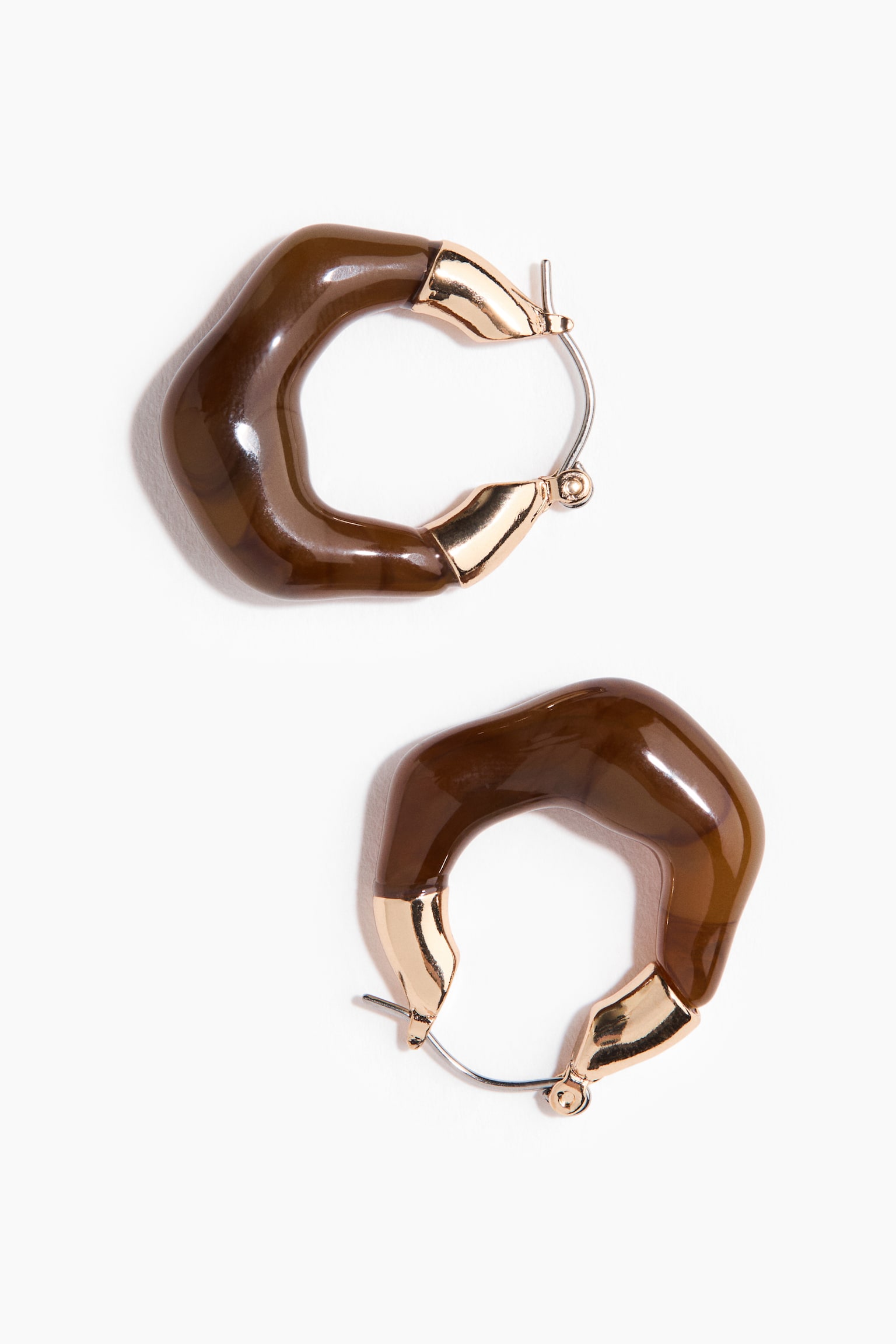 Hoop earrings - Brown/Gold-coloured - 2