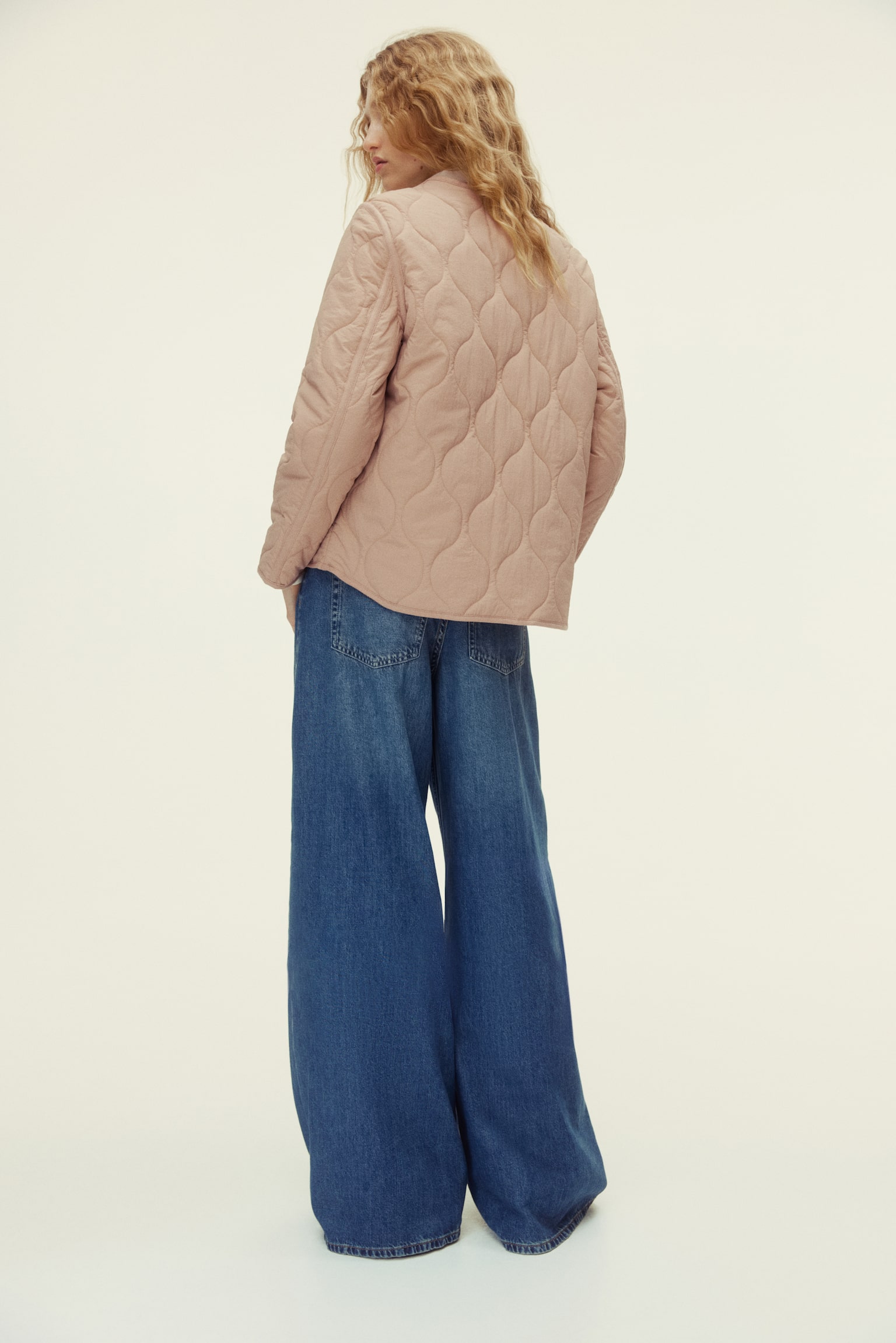 Quilted jacket - Beige/Dark brown - 3