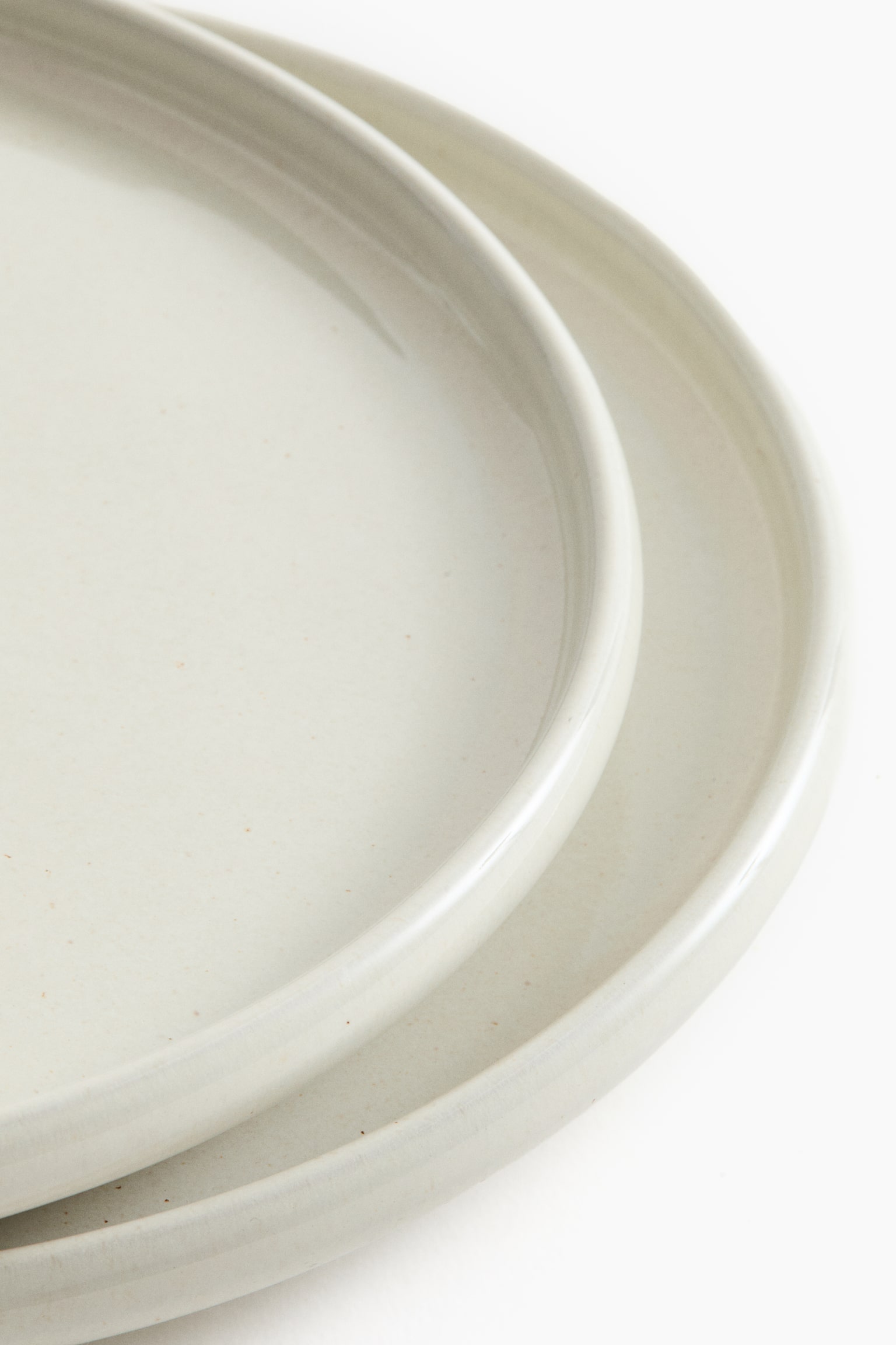 2-pack stoneware dinner plates - White/Green - 4