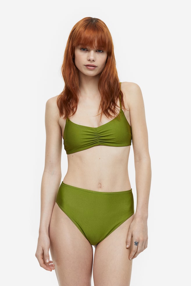 Wattiertes Bikinitop - Grün/Lila - 1