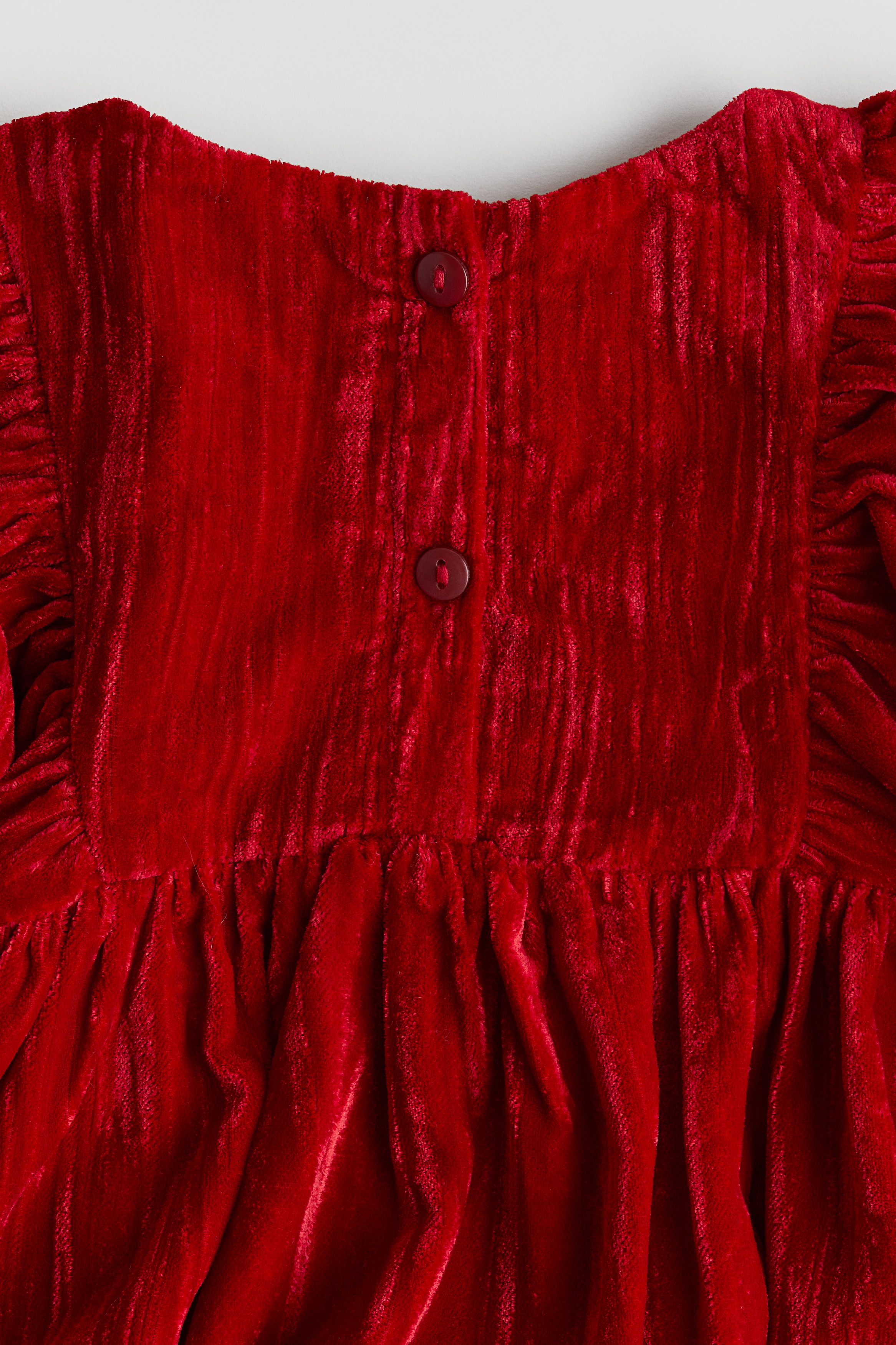 Red Crushed-Velvet Dress for kids | H&M US