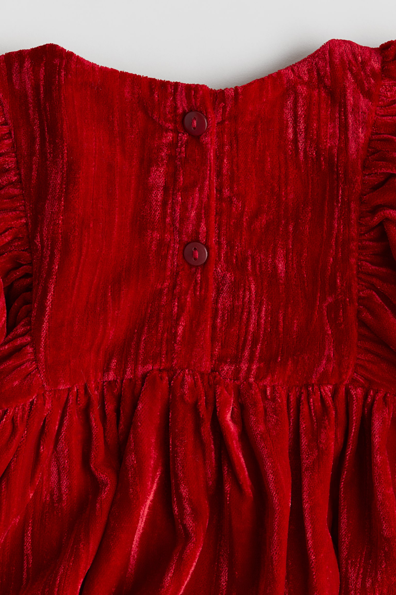 Crushed-velvet dress - Red/Dark dusty pink - 5