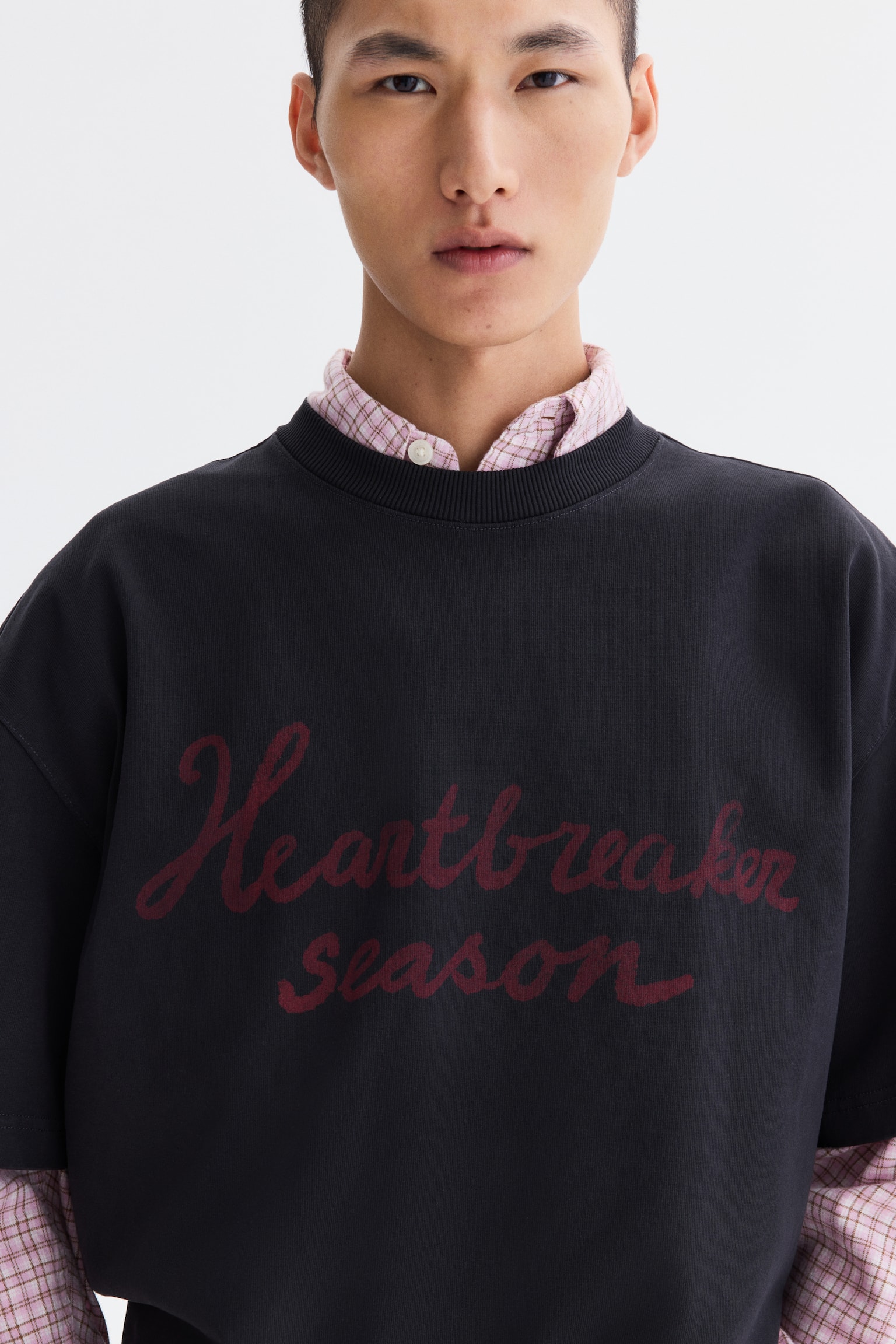 T-shirt met warmtegevoelige print - Oversized Fit - Zwart/Heartbreaker season/Roze/Just love/Wit/Just love - 4