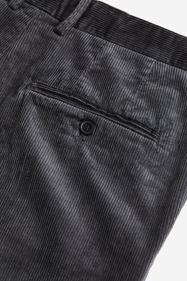 Slim Fit Corduroy trousers - Dark grey/Black/Beige/White - 5