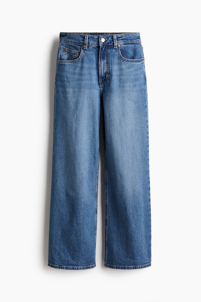 Wide High Waist Jeans - Denim blue/Navy denim blue/Dark brown/Denim blue/Denim blue/Dark denim grey/Dark denim blue/Black/White/Light denim blue/Navy denim blue/Washed denim blue/Dark denim blue/Denim blue/Navy denim blue/Beige/Light denim blue/Denim blue/Light denim blue/White/Dark denim blue/Light pink/Denim blue/Light denim blue/Light denim blue/Denim blue/Denim blue/Dark denim blue/Dark denim grey/Light denim blue/Light grey/Light denim blue/Light denim blue/Light denim blue/Denim blue/Light denim blue - 1