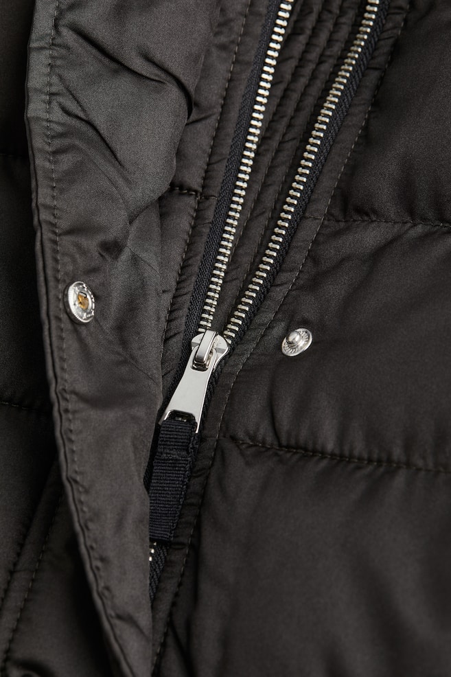 Hooded puffer jacket - Black/Old rose - 3