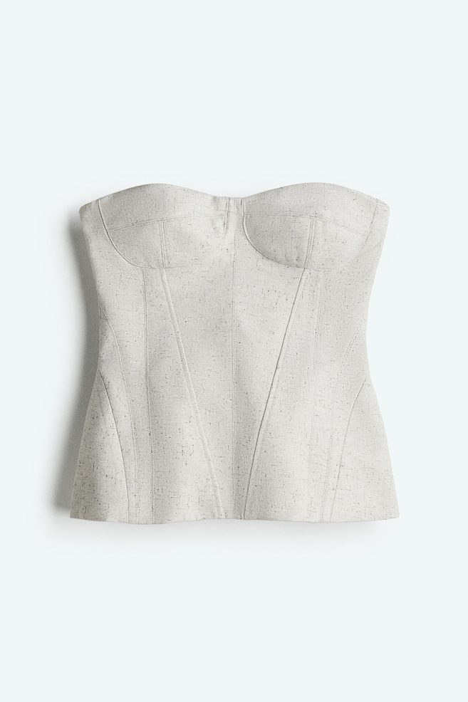 Twill bustier top - Light grey marl - 1
