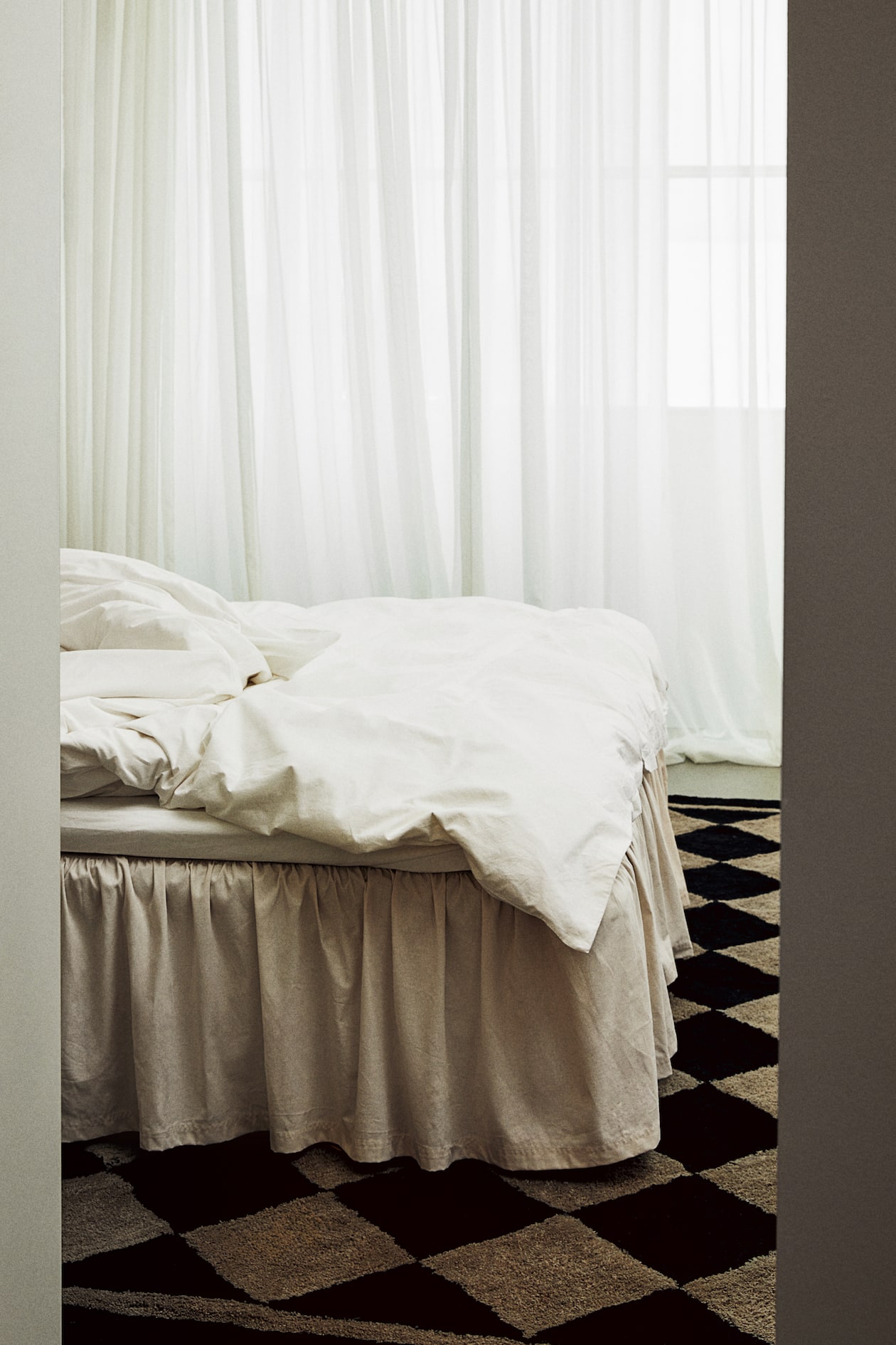 Cache-sommier lit simple en coton mélangé - Beige clair - Home All | H&M FR