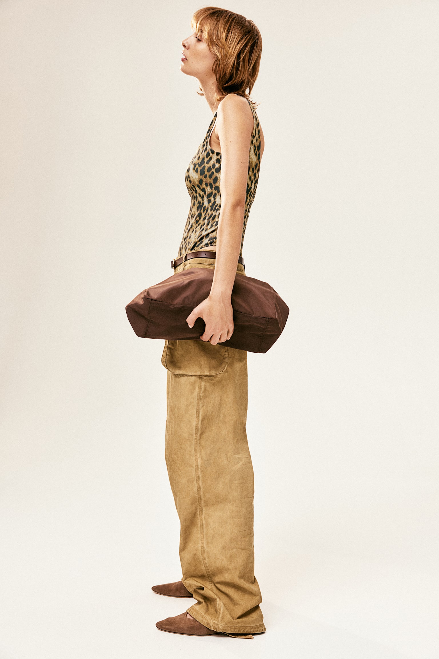 Wide cargo trousers - Beige - 7