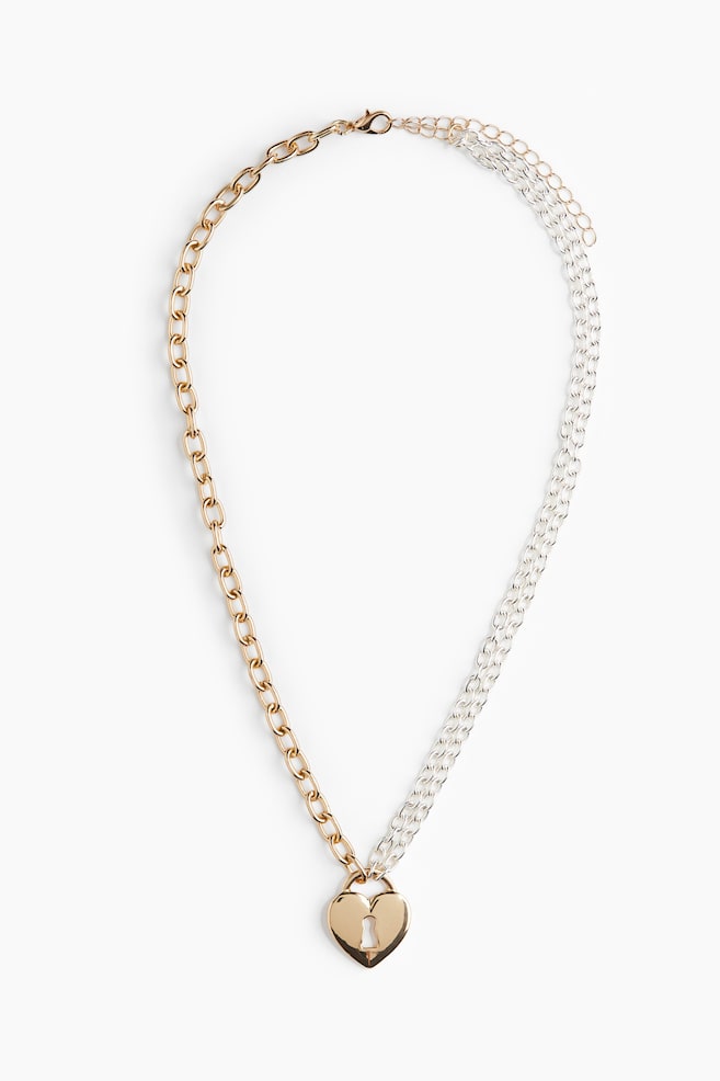 Two-tone pendant necklace - Gold-coloured/Silver-coloured - 1