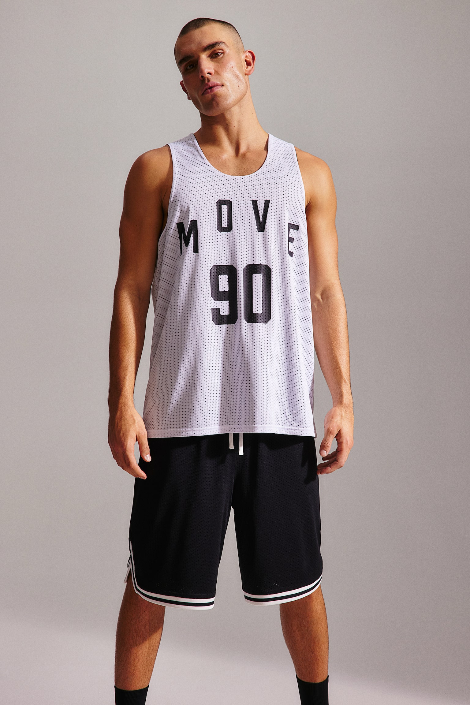 Loose Fit Basketball Jersey In DryMove™ - White/Move 90/Light khaki green - 7