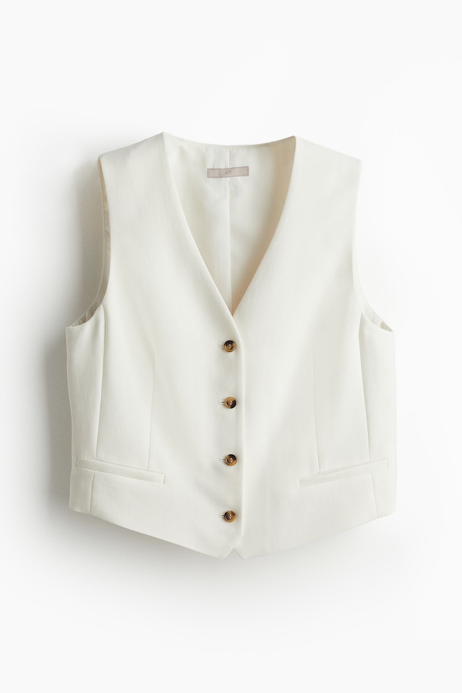 Tailored Suit Waistcoat - White/Light beige/Black - 2