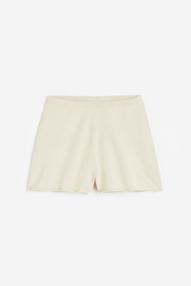 Shorts in maglia fine - Crema/Nero/Crema/righe - 1