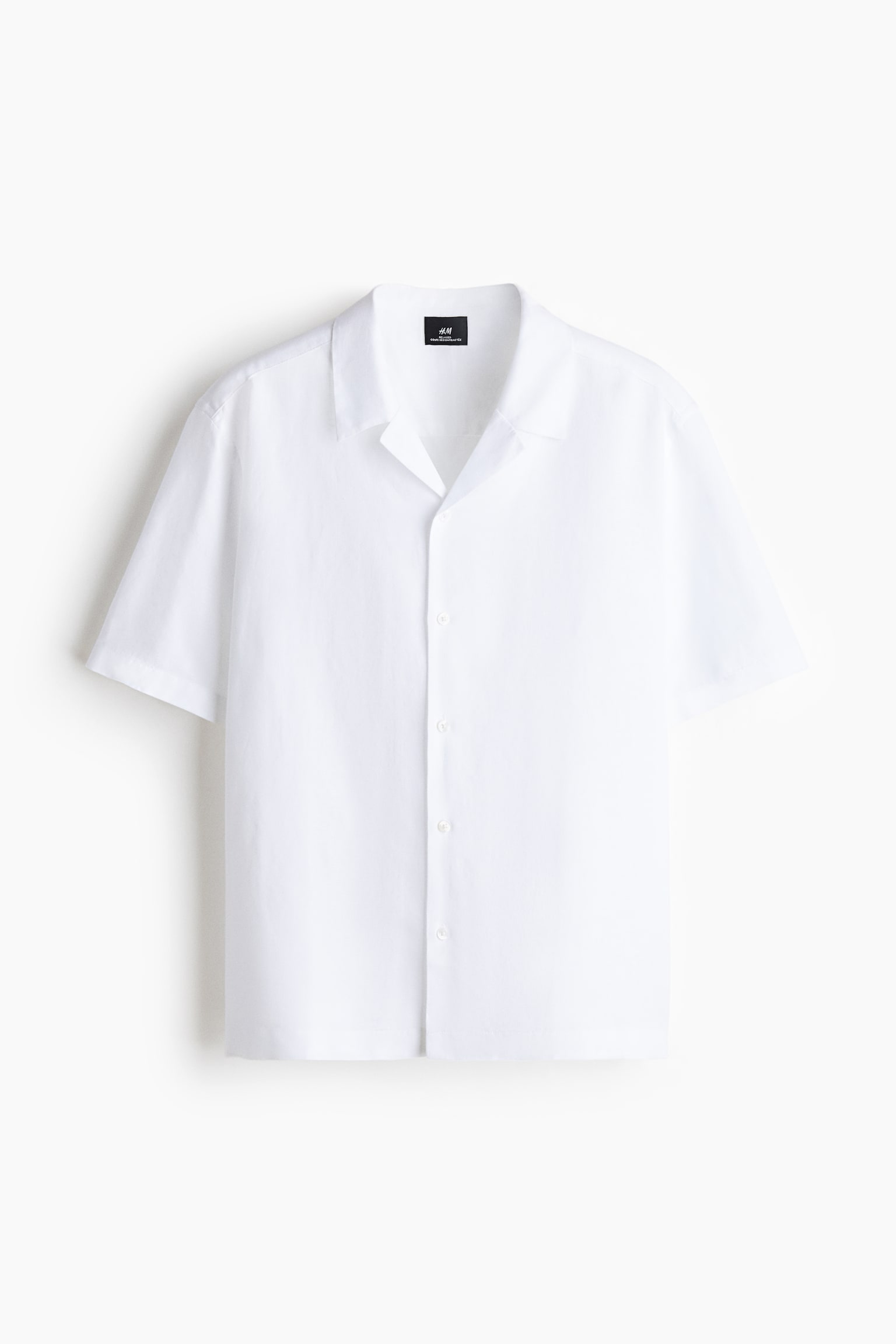 Relaxed-Fit Linen-Blend Resort Shirt - White/Black/Light beige/Rust red