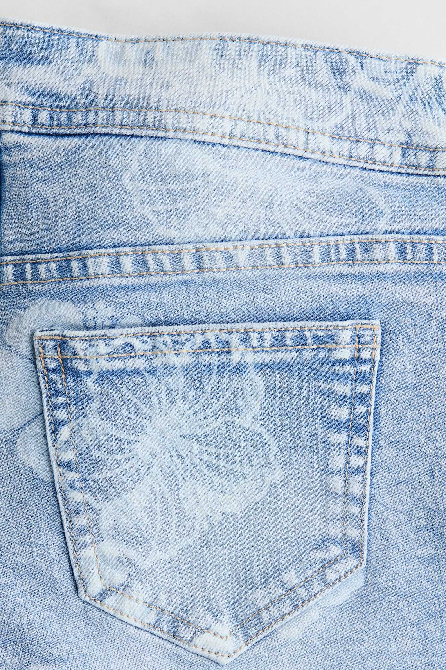 Детская юбка-шорты H&M Denim Wrap Skort, цвет: Джинсовый синий / С принтом — фото 3