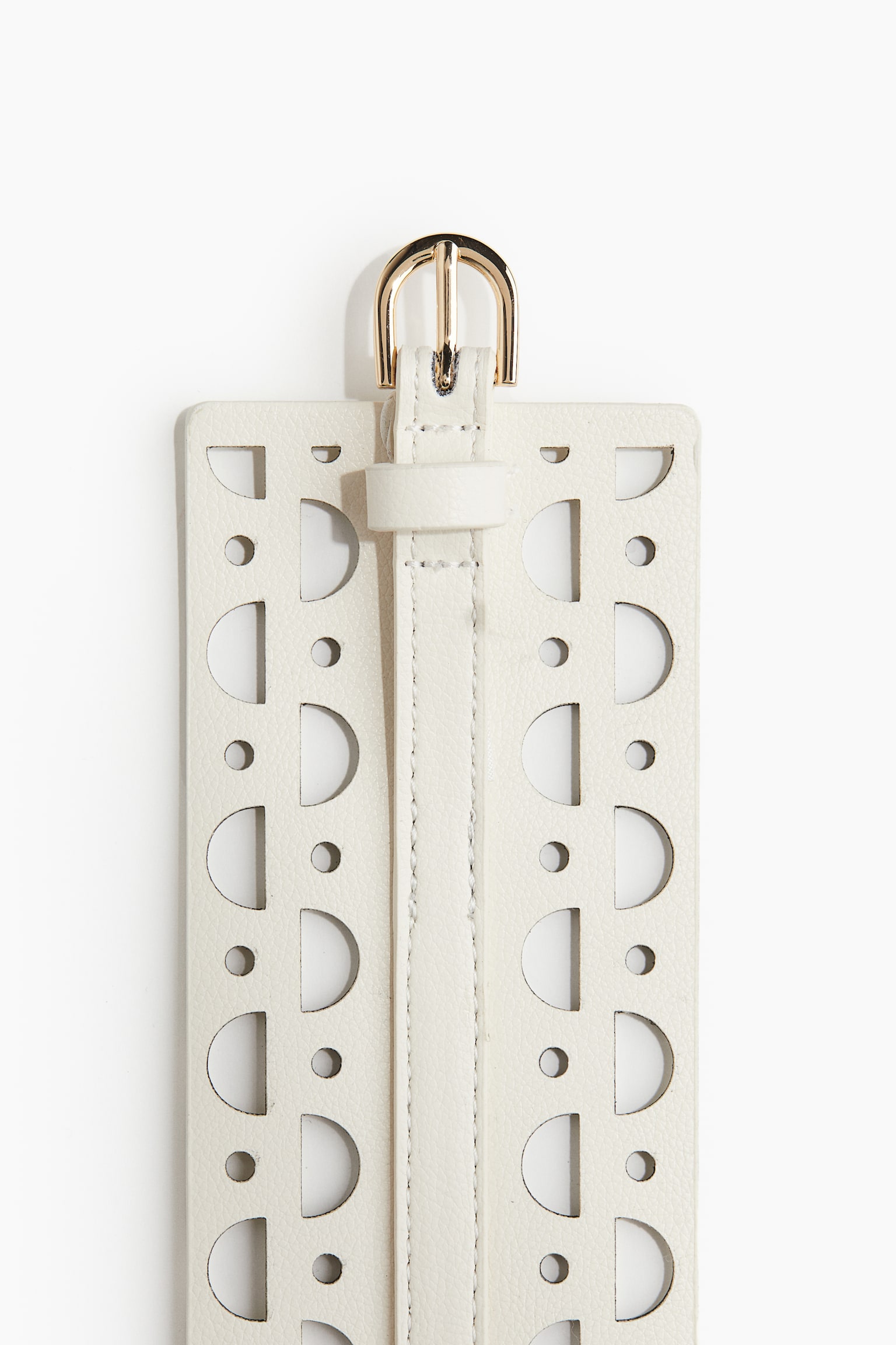 Perforated Waist Belt - White/Black - 2