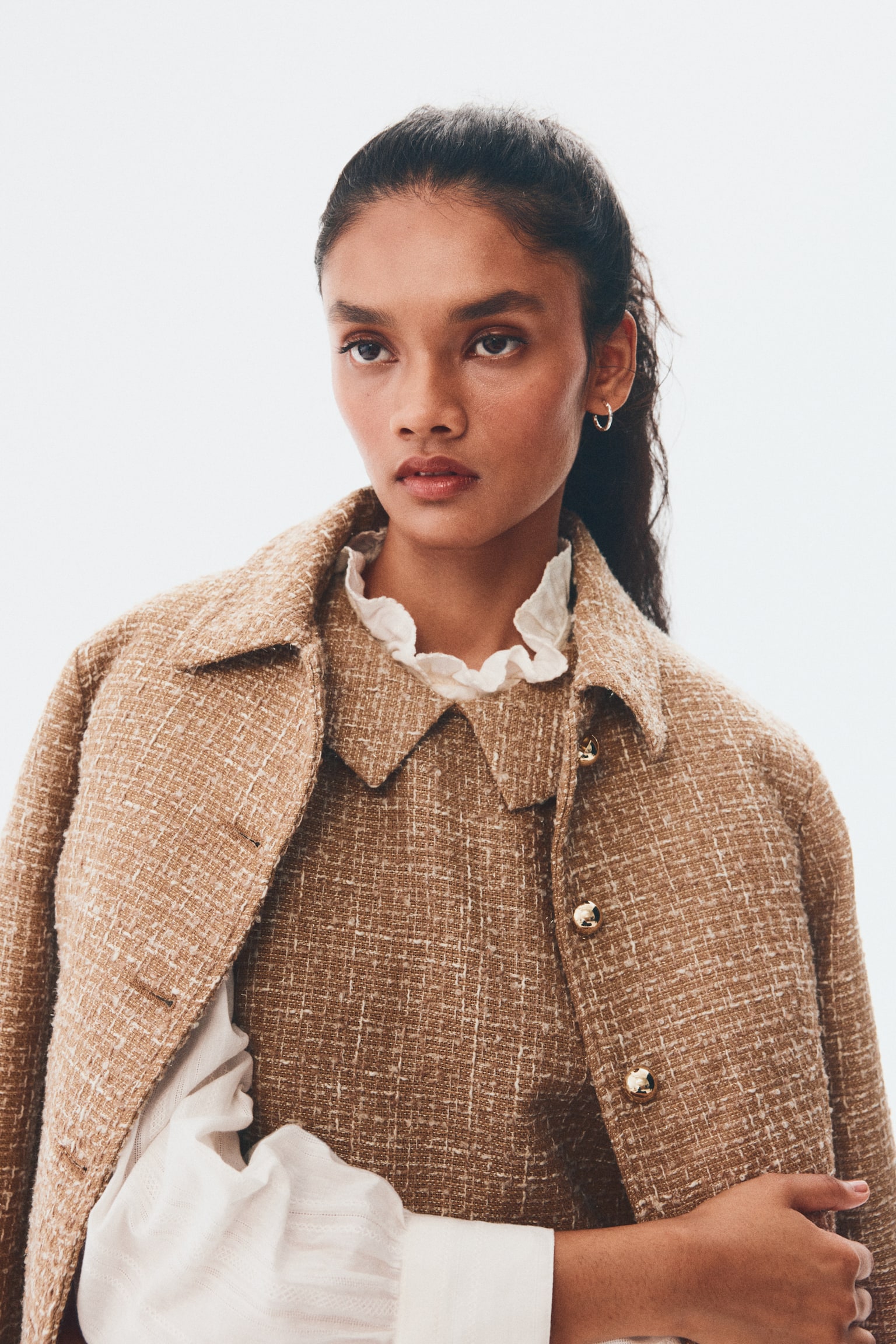 Textured dress - Beige - 3