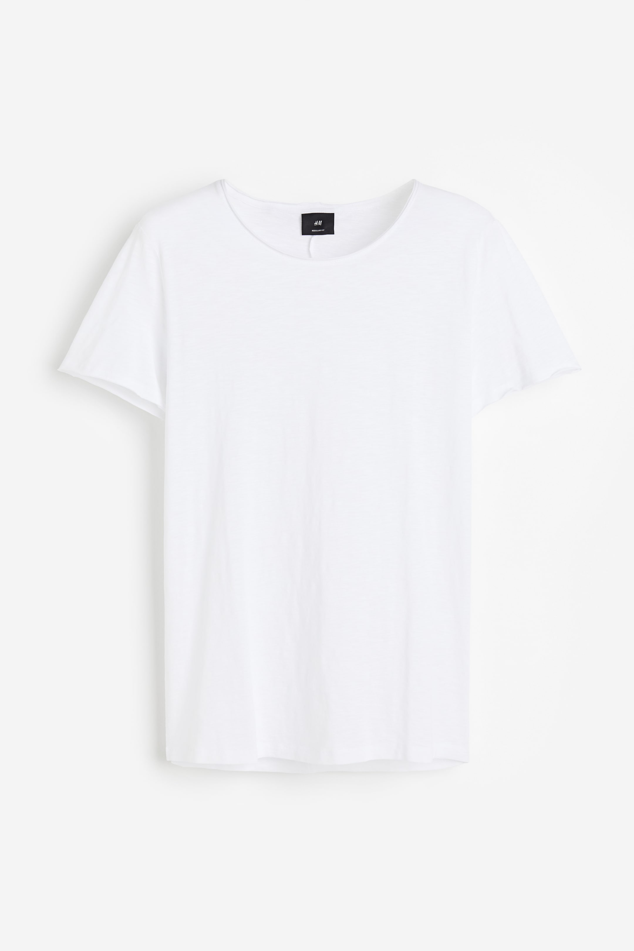 Roll-edge T-shirt - Round Neck - Short sleeve - White - Men | H&M US