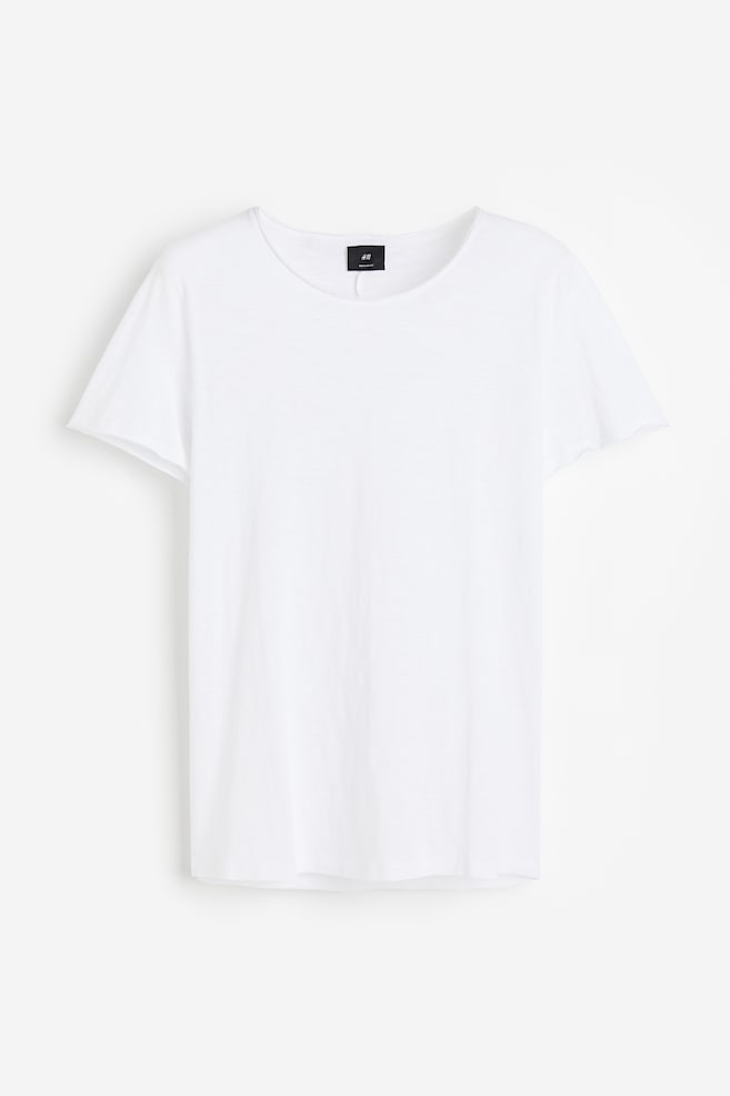 T-shirt avec bords roulés - Blanc/Noir/Vert kaki - 2