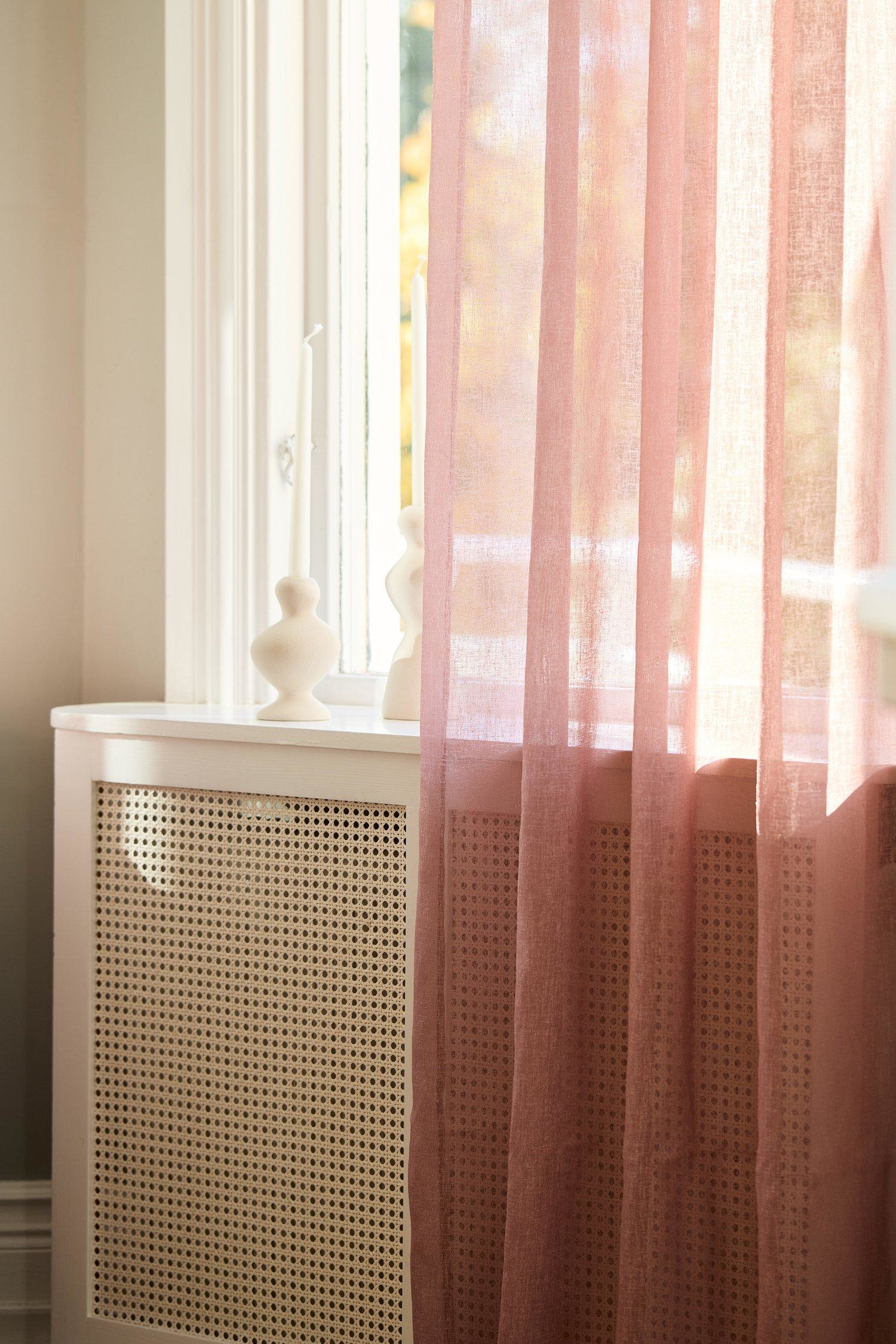 Diana-verho 1 Kpl - Vaaleanpunainen/Beige/Valkoinen/Harmaa/Lämmin Keltainen/Sammaleenvihreä