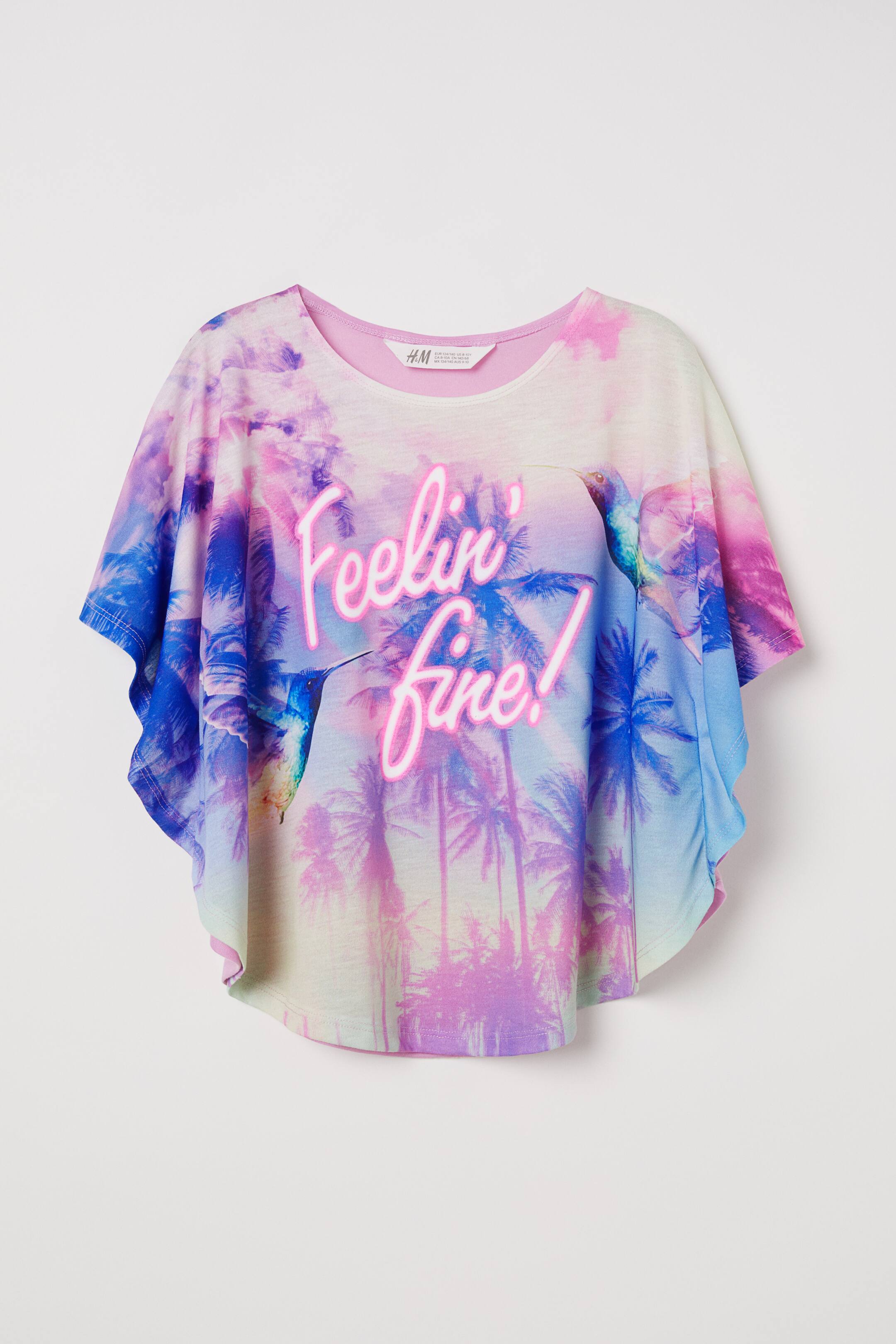 Ver imagen más grande: Camiseta amplia con estampado - Malva/Feelin’ Fine! - NIÑOS | H&M ES 1