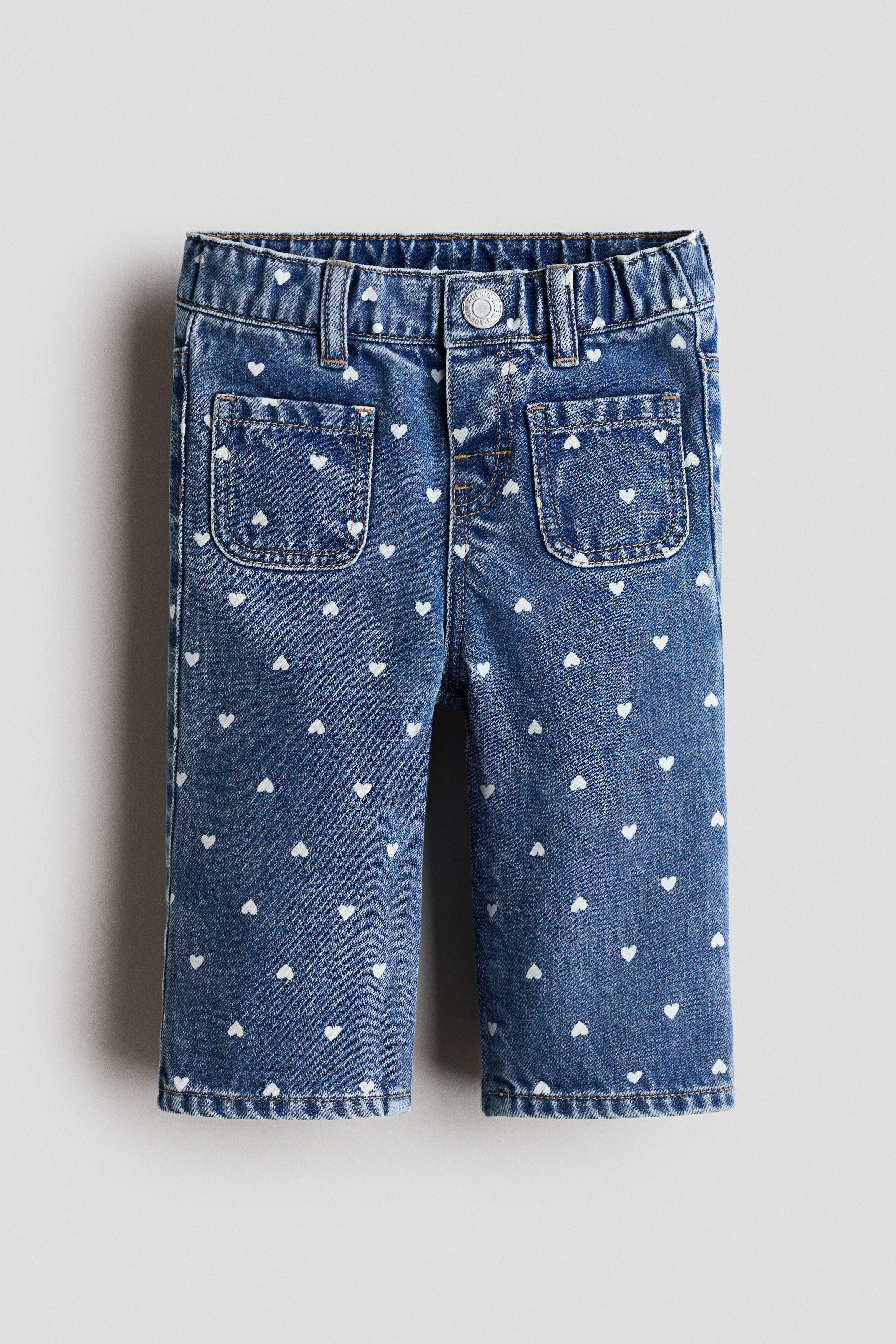 Flared leg Jeans - Denim blue/Hearts/Denim blue