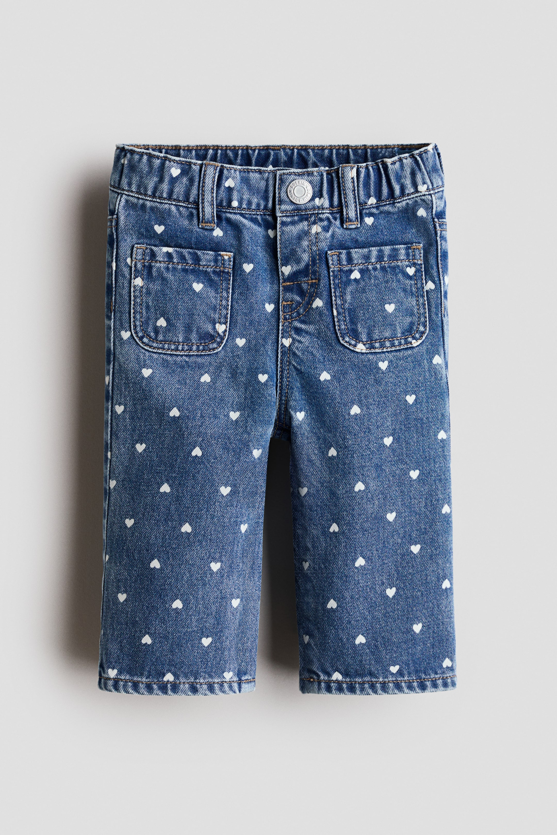 View larger image: Flared leg Jeans - Denim blue/Hearts - Kids | H&M IN 1