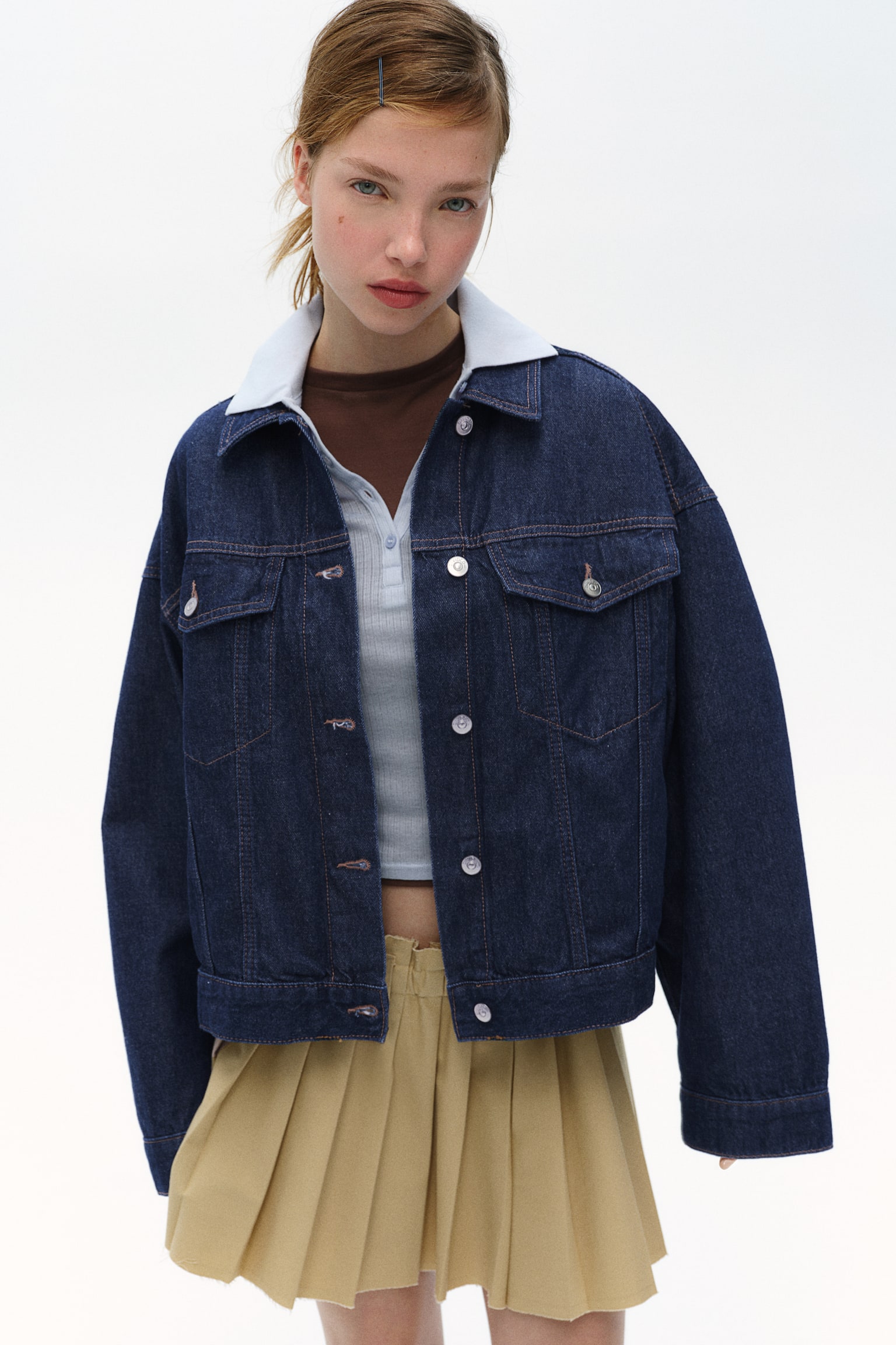 Denim jacket - Dark denim blue/Pale denim blue/Light beige/Greige - 6