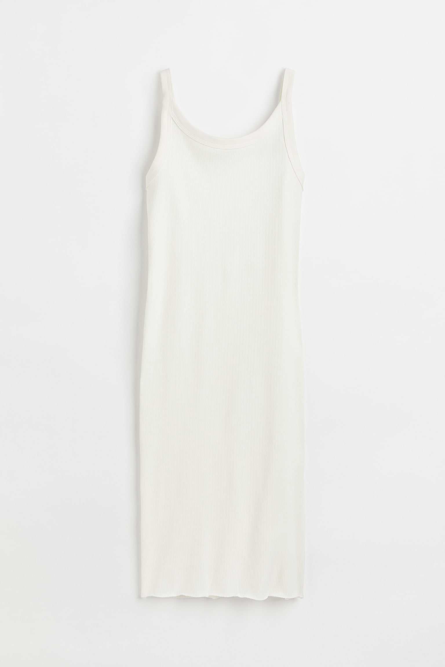 Ribbed jersey dress - White