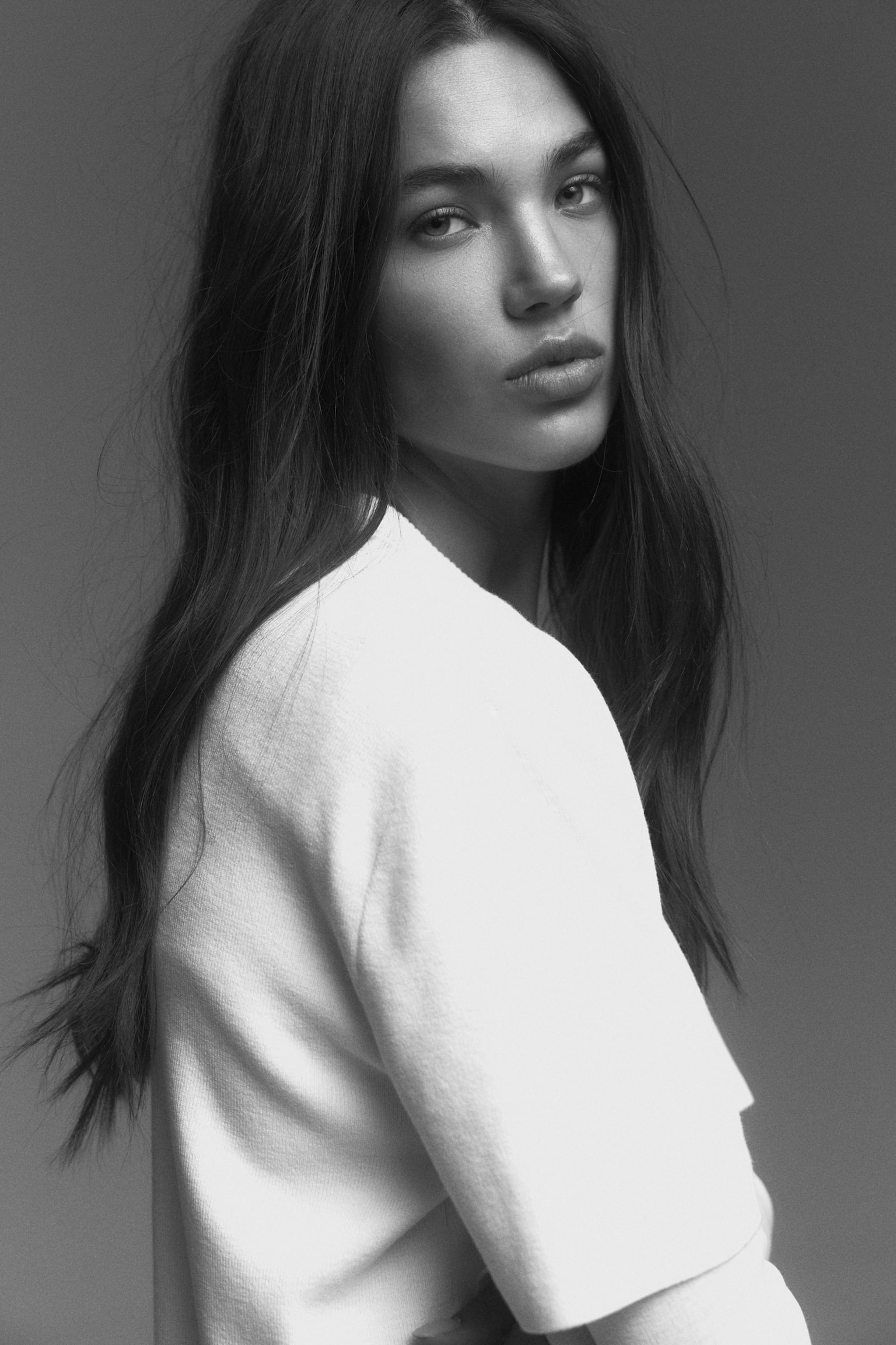 Fine-knit top - Cream/Burgundy - 1