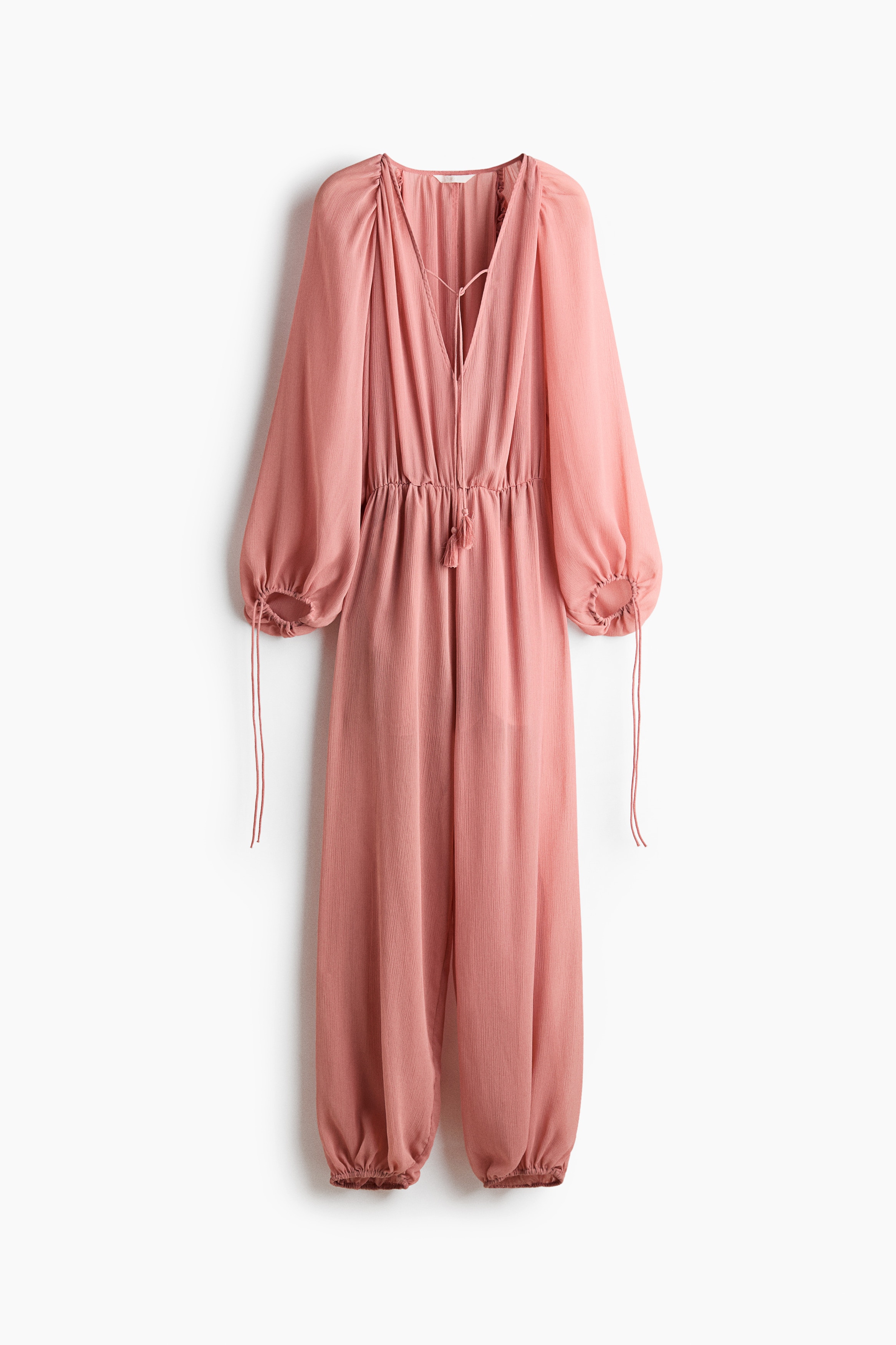 Oversized balloon-leg jumpsuit - Dark dusty pink/Dark brown